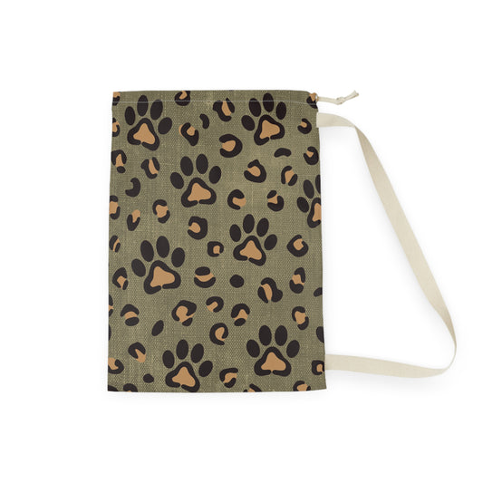 Leopard Paw Prints Laundry Bag - Canvasses