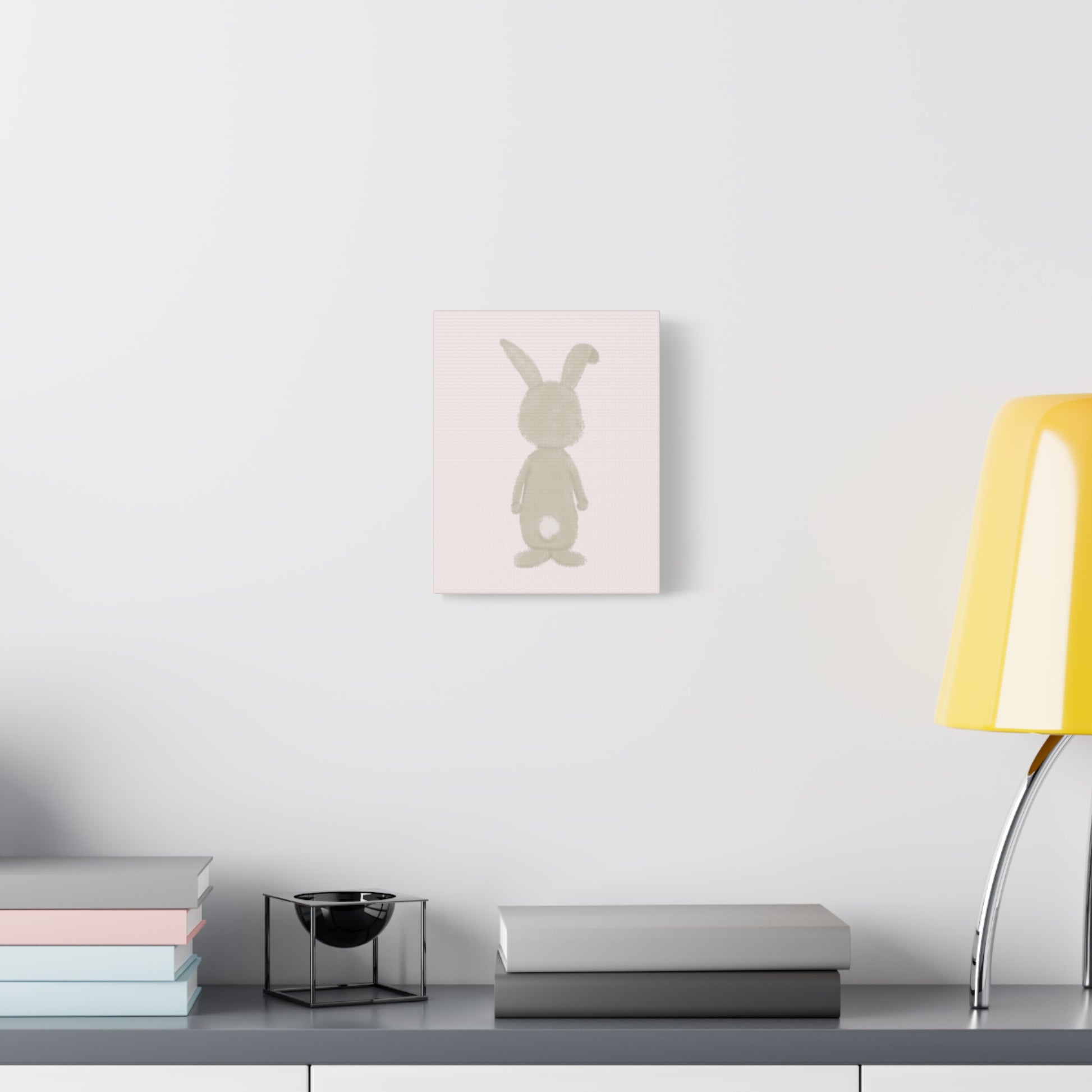 Pink Bunny Back Canvas Wall Art Vertical - Canvasses