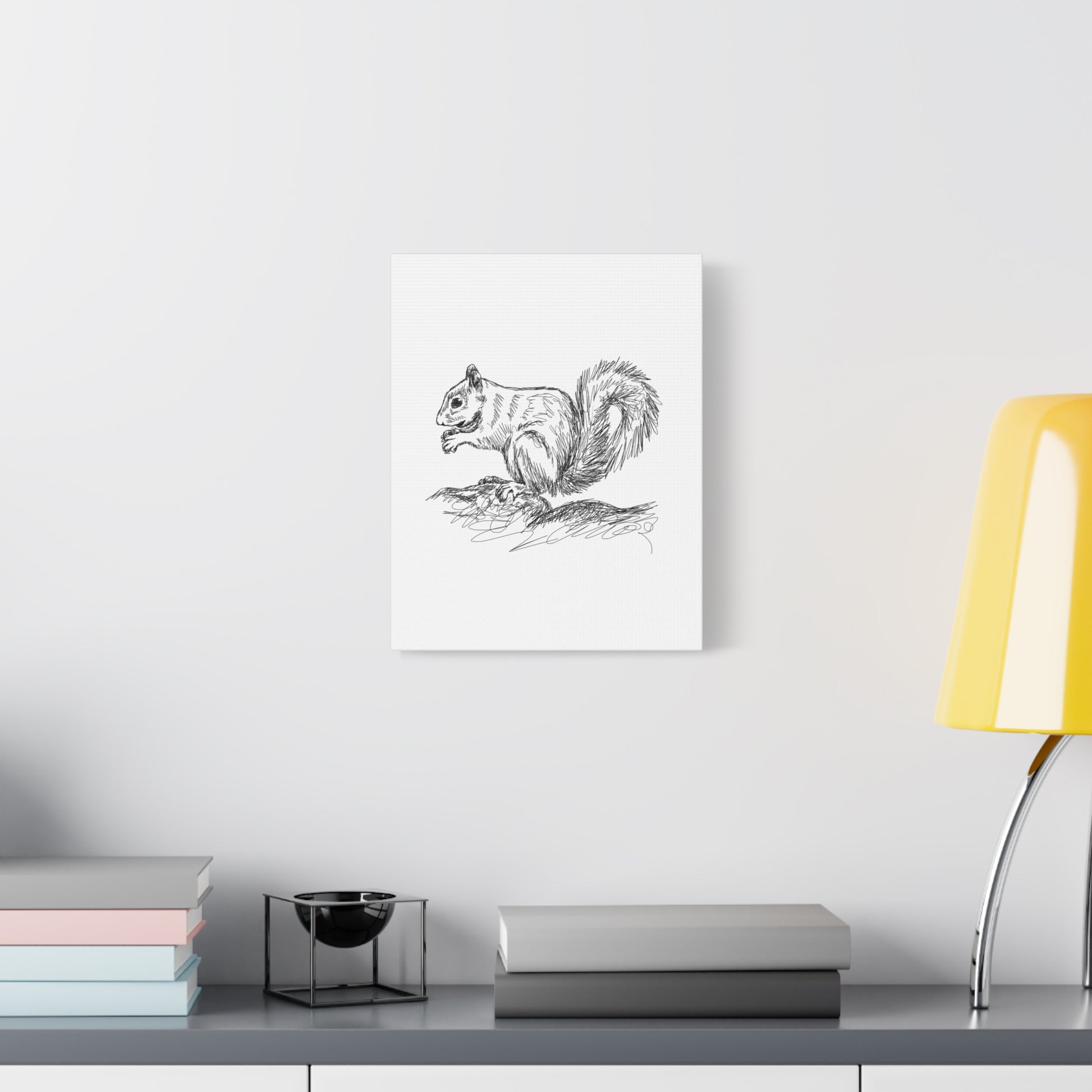 Squirrel Sketch Canvas Wall Art Vertical - Canvasses