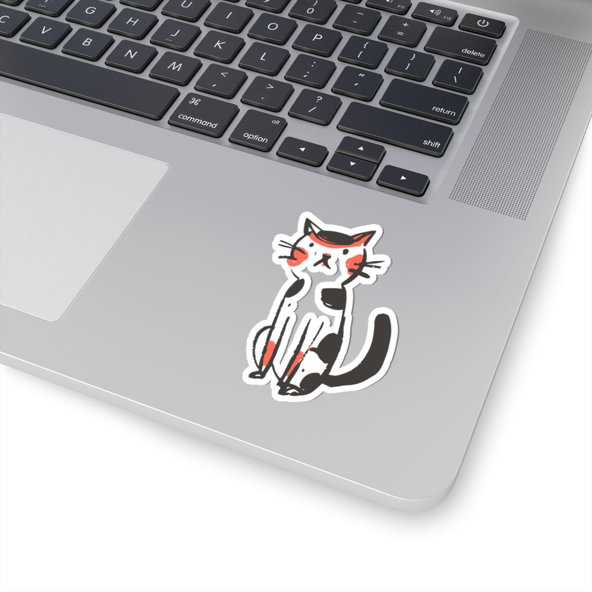 Sketchy Calico Cat Kiss - Cut Sticker - Canvasses