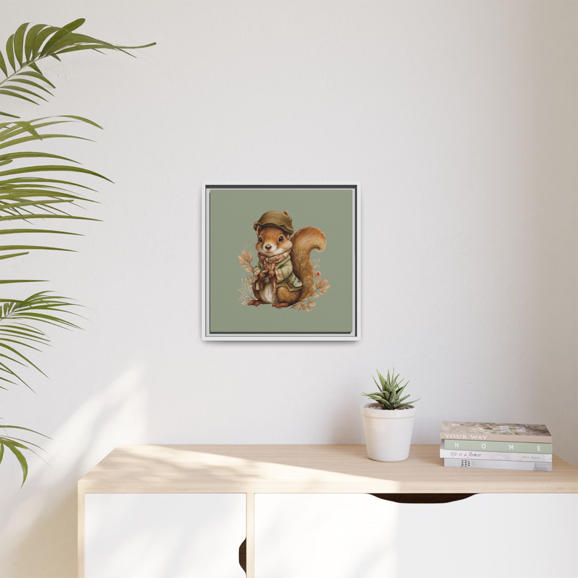 The Nut Collector Framed Canvas Wall Art Square - Canvasses
