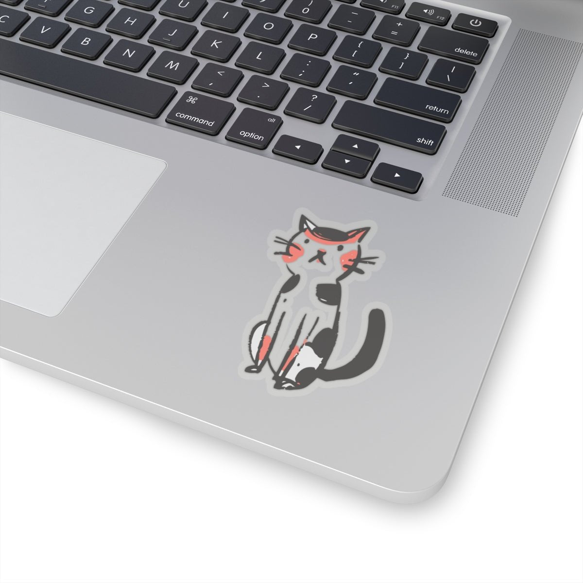 Sketchy Calico Cat Kiss - Cut Sticker - Canvasses