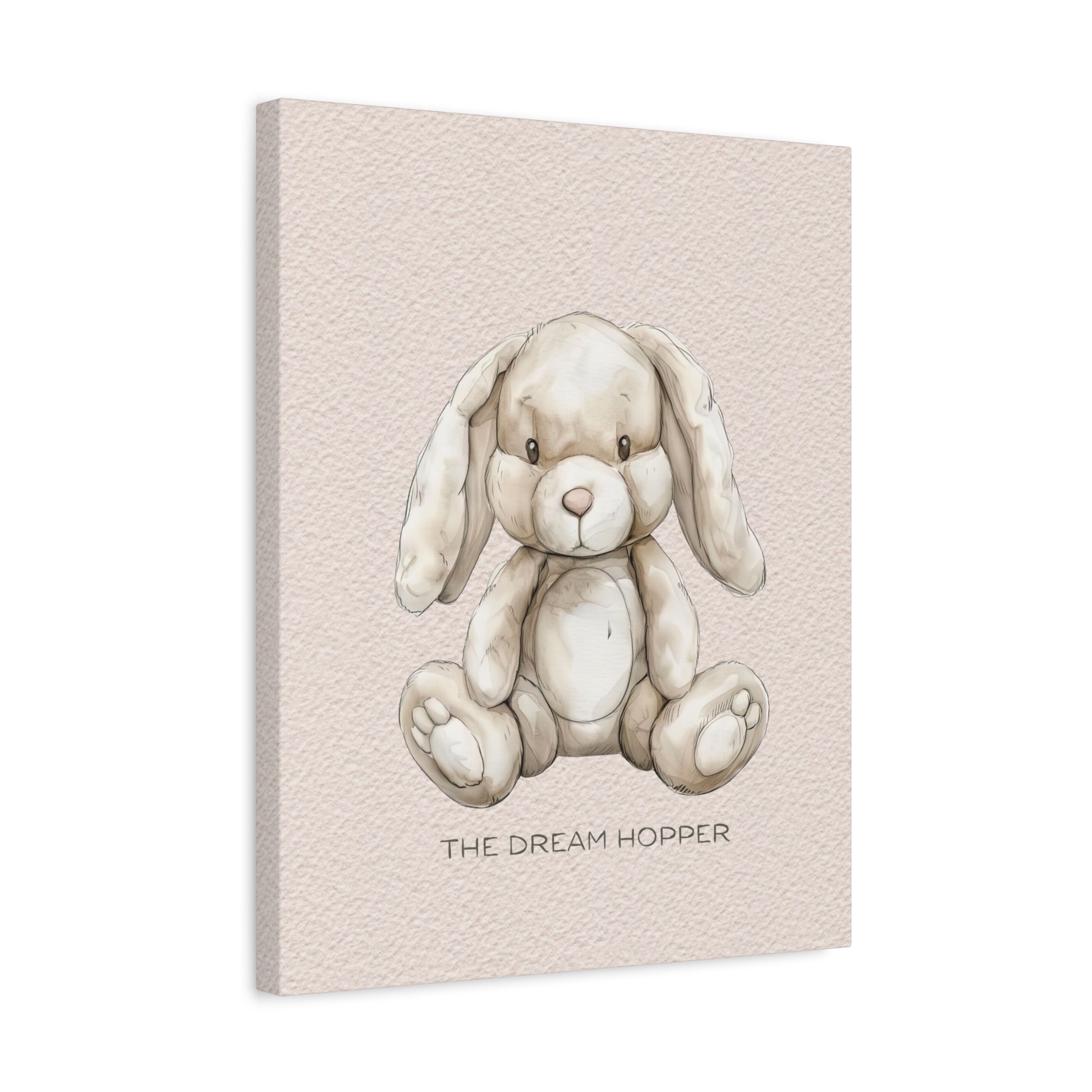 Vintage Plush Rabbit Canvas Wall Art Vertical - Canvasses