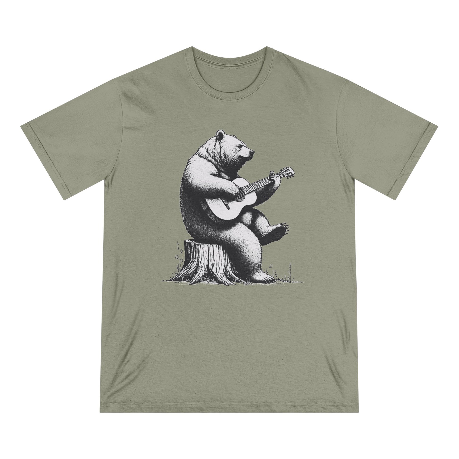 Guitar Bear Men 100% Organic Cotton Staple T-Shirt - Canvasses