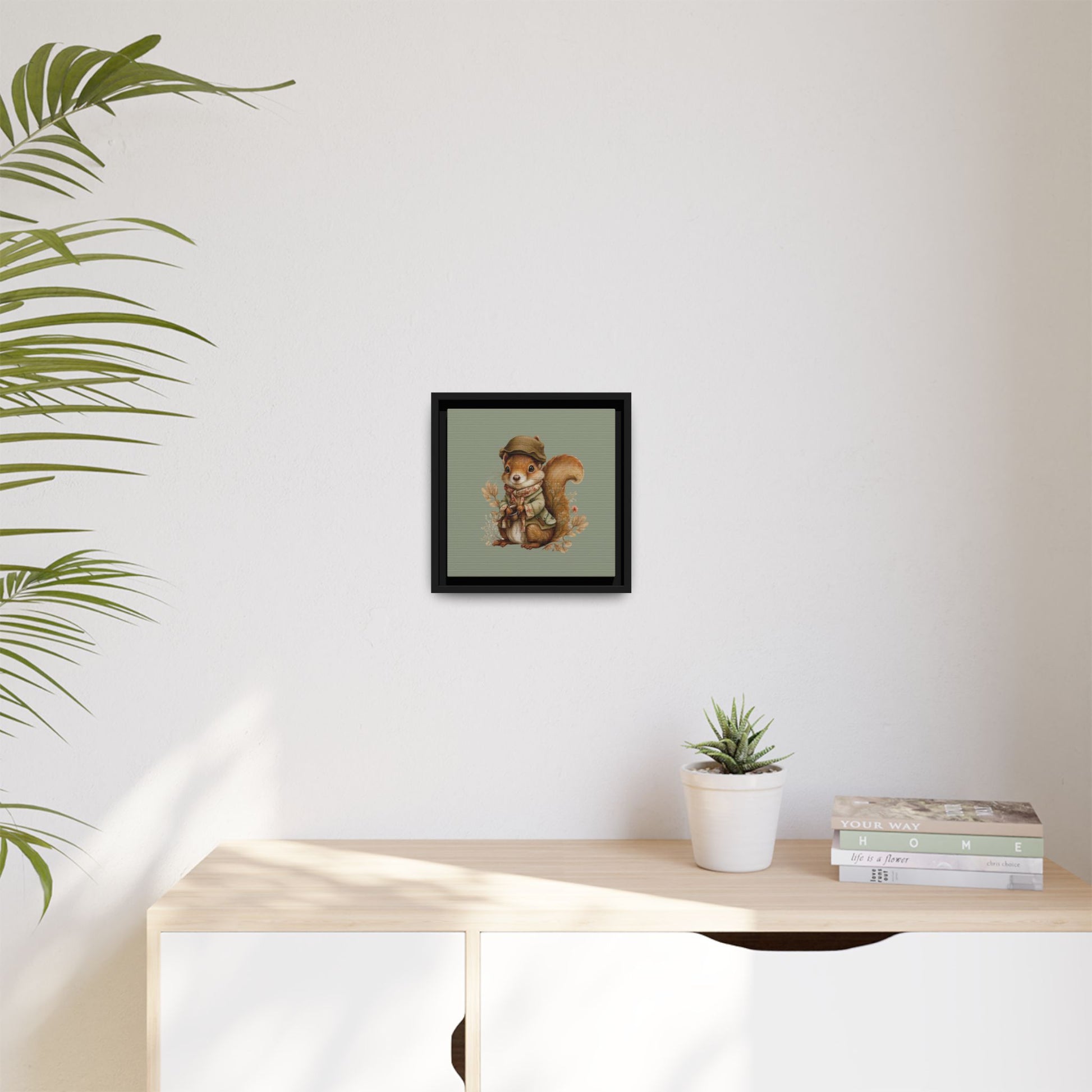 The Nut Collector Framed Canvas Wall Art Square - Canvasses