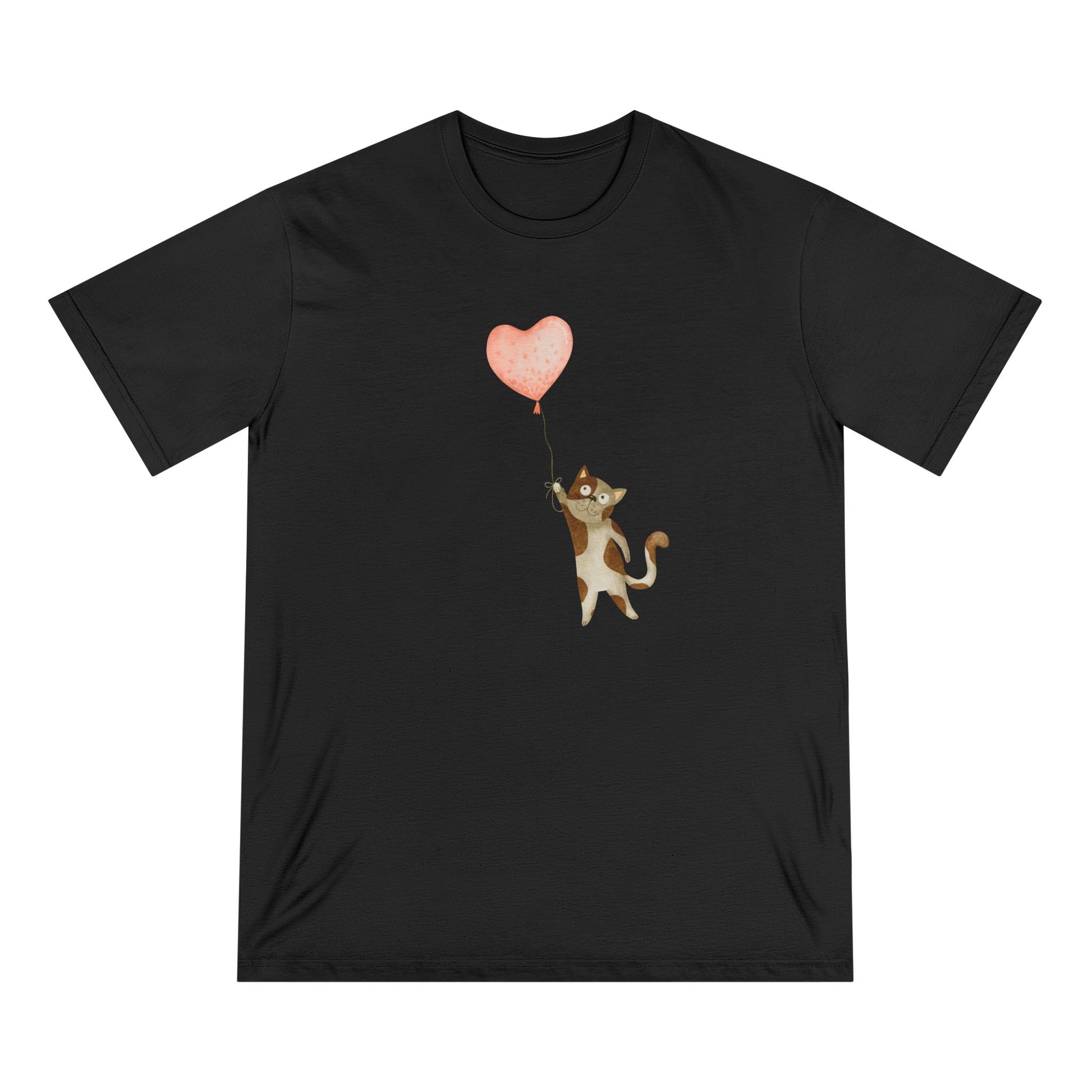 Watercolor Cat Heart Women 100% Organic Cotton T-Shirt - Canvasses