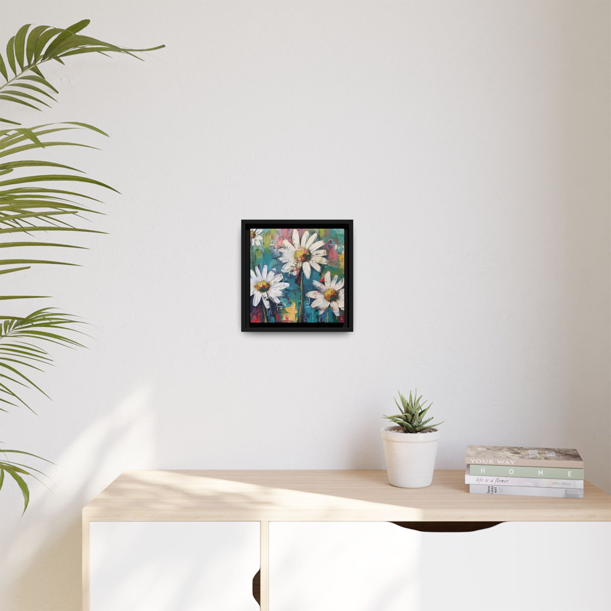 Daisy Daydreams Framed Canvas Wall Art Square - Canvasses