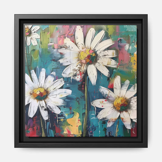 Daisy Daydreams Framed Canvas Wall Art Square - Canvasses