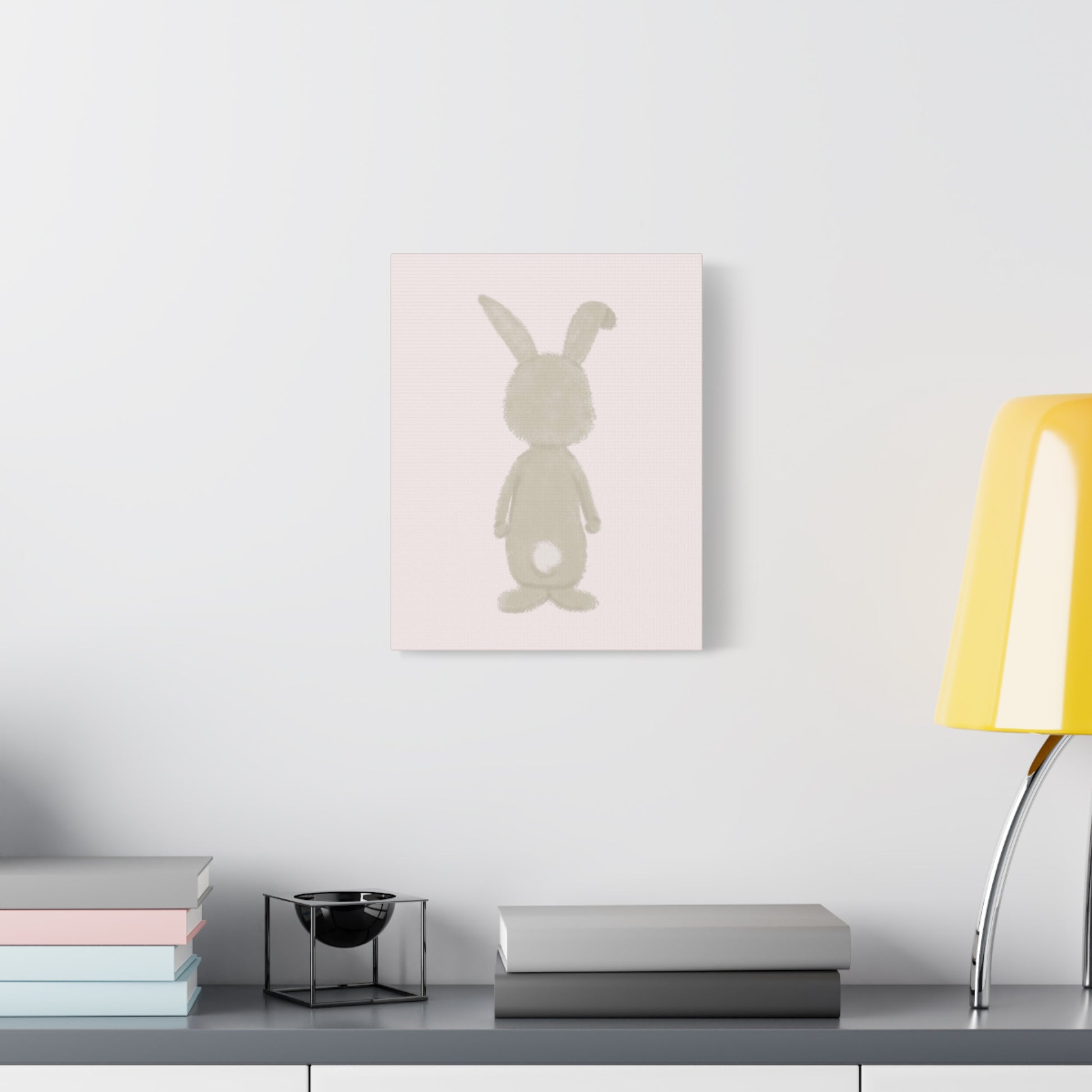 Pink Bunny Back Canvas Wall Art Vertical - Canvasses