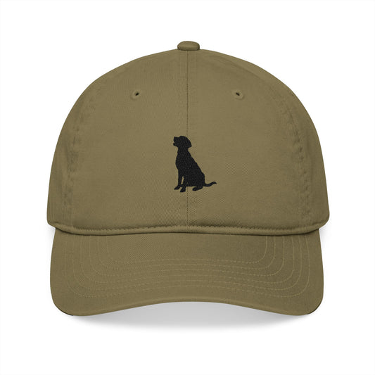 Silhouette Dog Embroidery Organic Baseball Cap - Canvasses