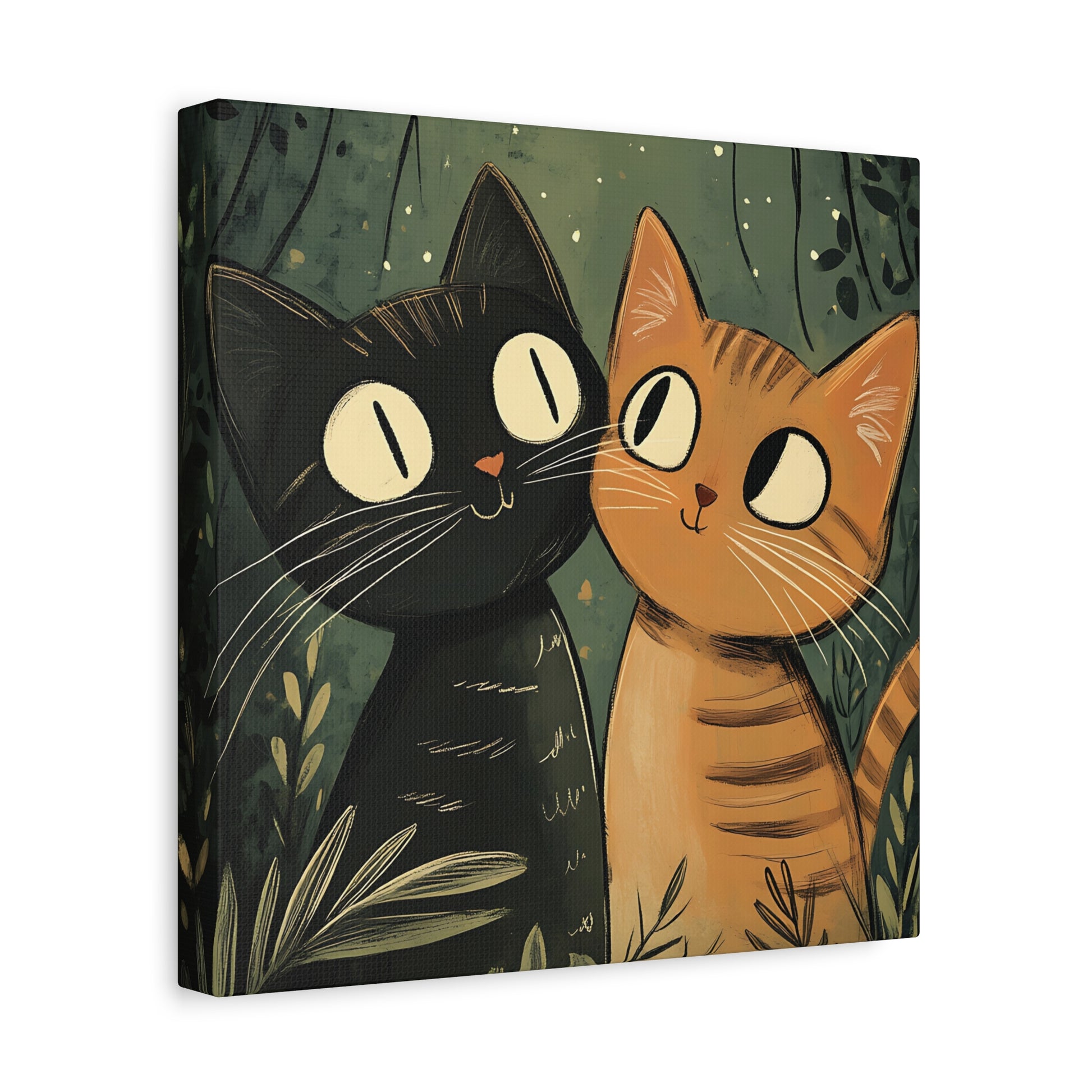 Cats in Love Canvas Wall Art Square - Canvasses