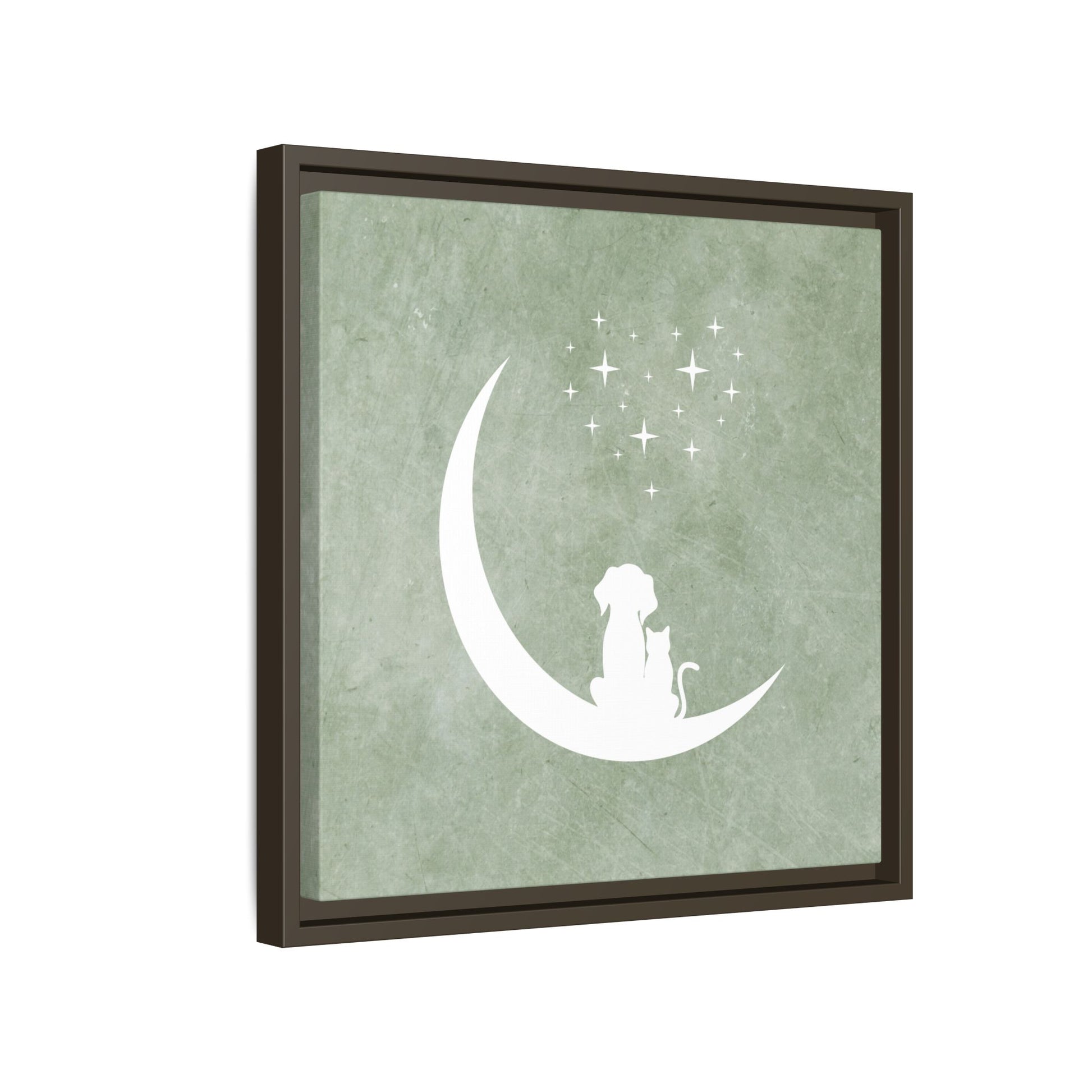 Moonlit Friends Framed Canvas Wall Art Square - Canvasses