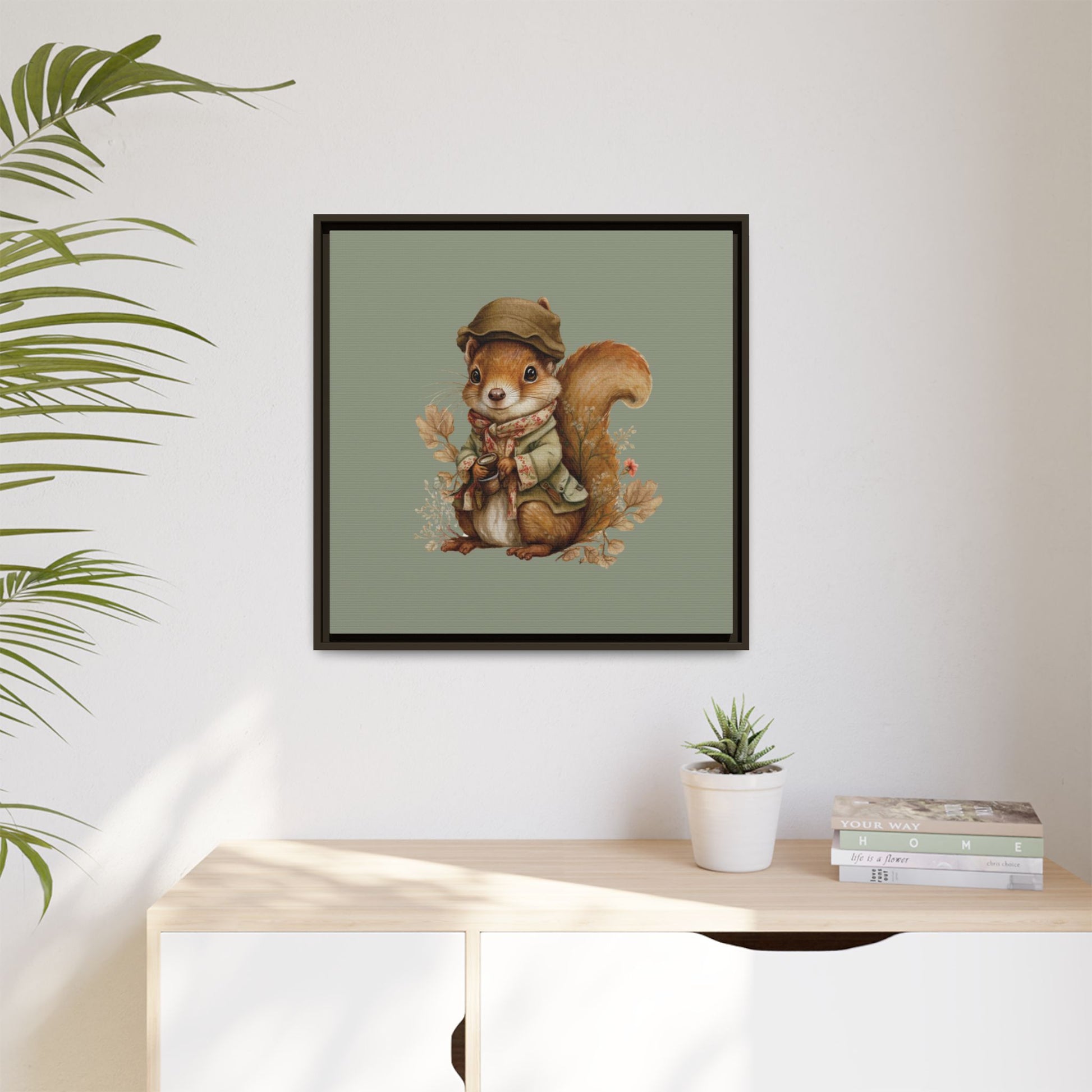 The Nut Collector Framed Canvas Wall Art Square - Canvasses