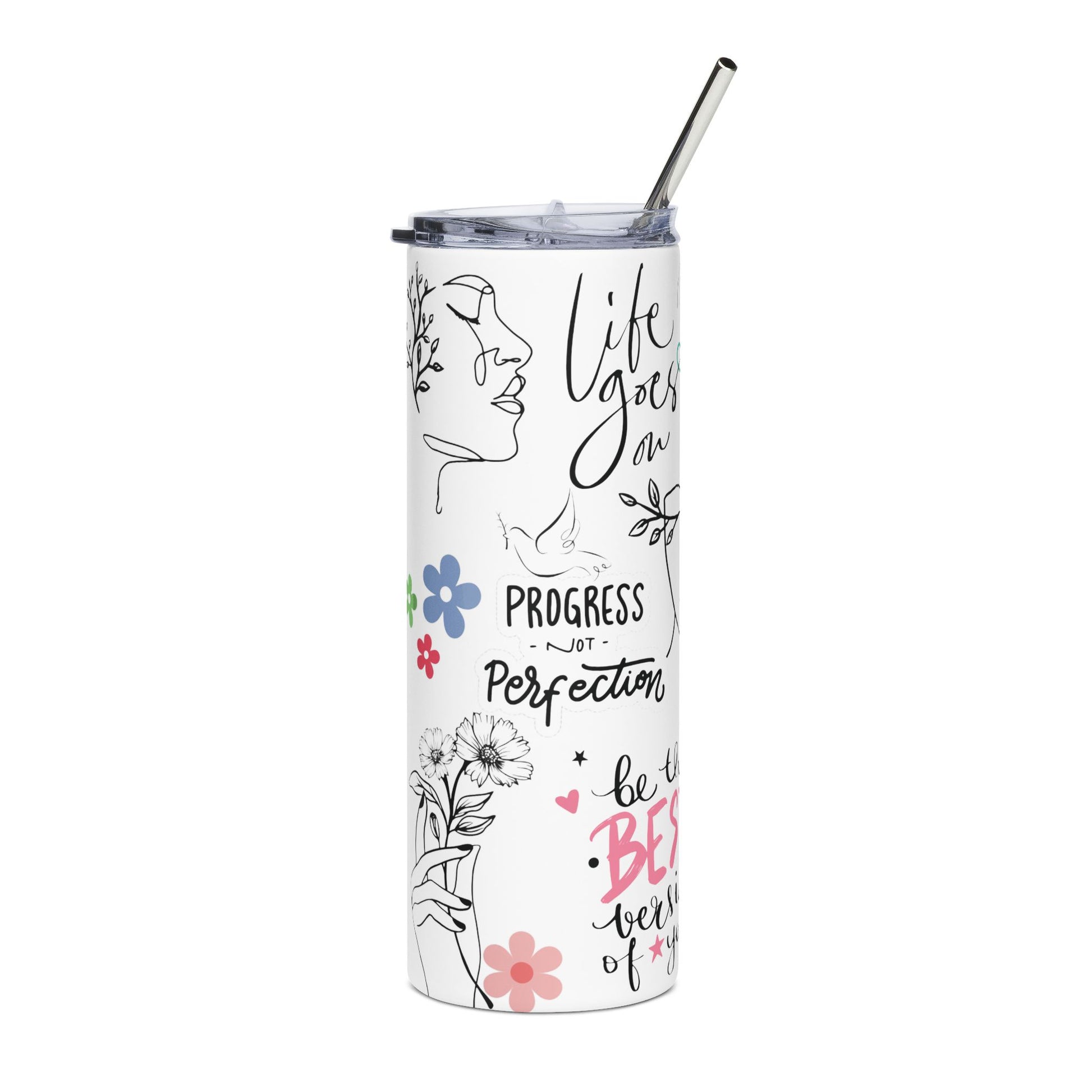 Positive Affirmations 20 oz Skinny Tumbler - Canvasses