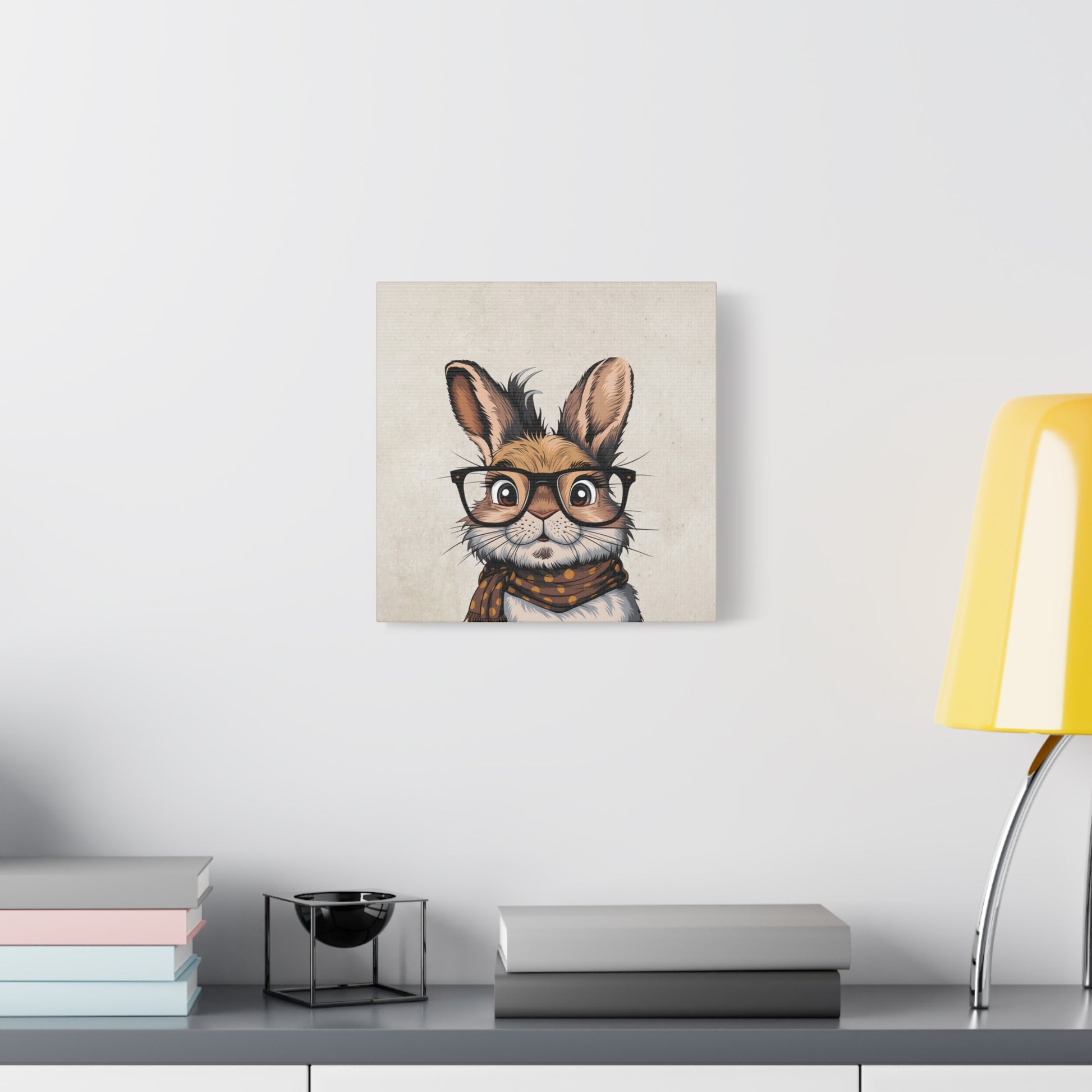 School Rabbit Canvas Wall Art Square - Canvasses