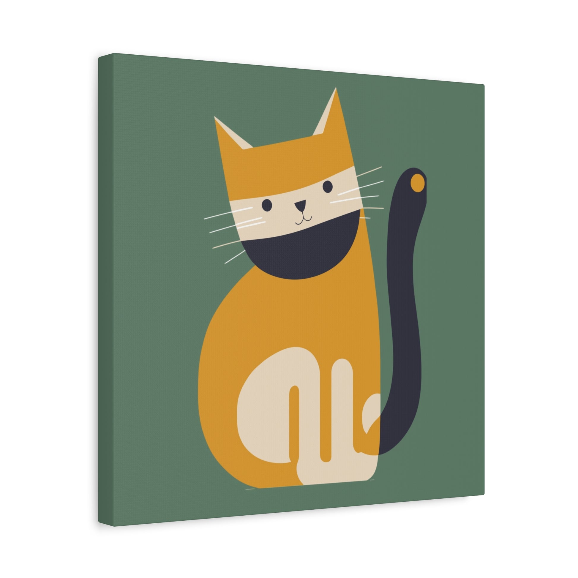 Orange Cat Canvas Wall Art Square - Canvasses