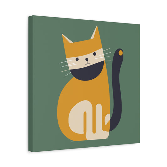 Orange Cat Canvas Wall Art Square - Canvasses