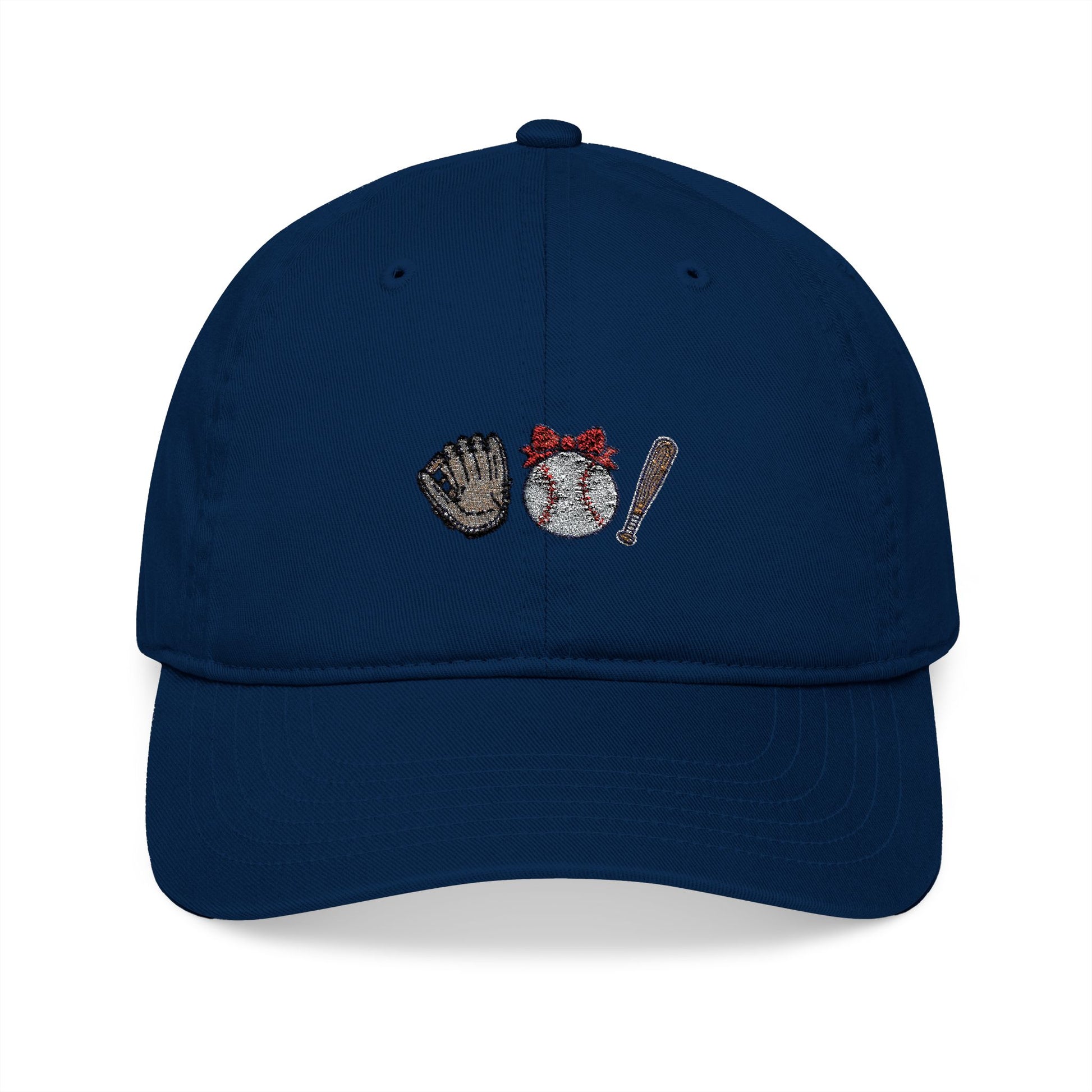Baseball Art Embroidery Organic Baseball Cap - Canvasses