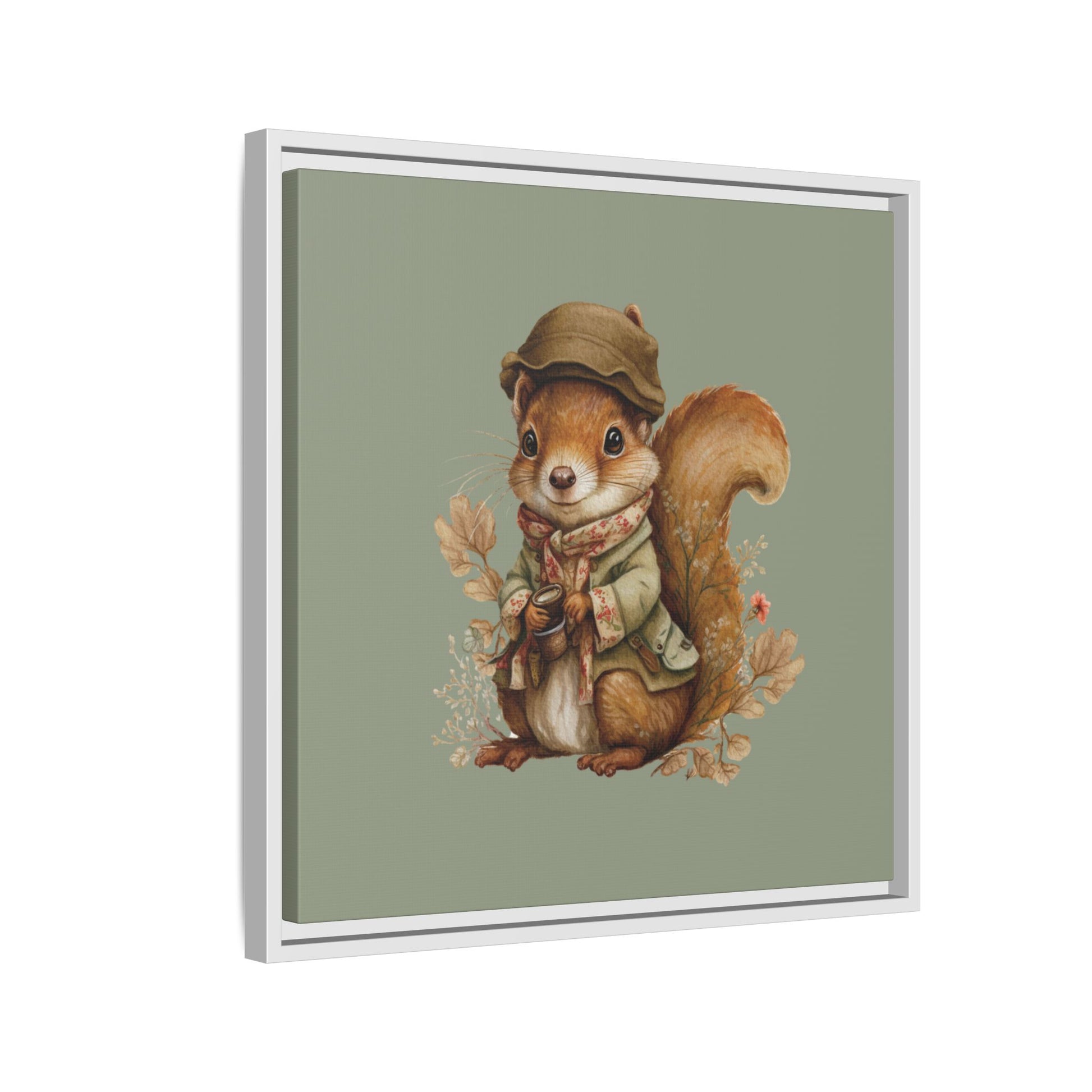 The Nut Collector Framed Canvas Wall Art Square - Canvasses