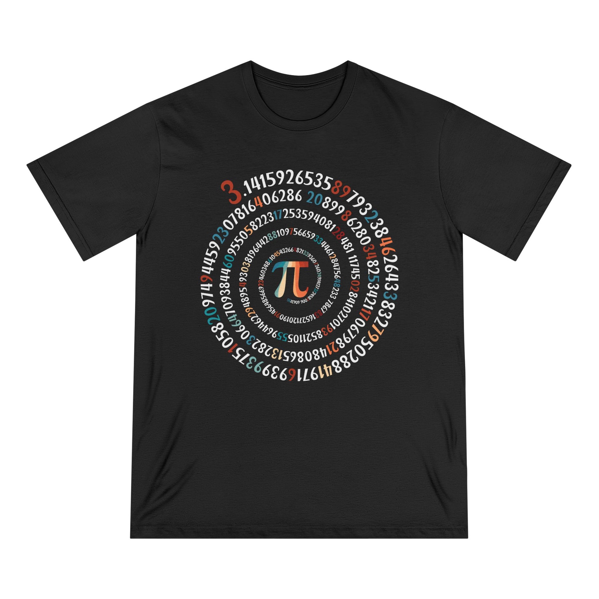 Spiral Pi Men 100% Organic Cotton Staple T-Shirt - Canvasses