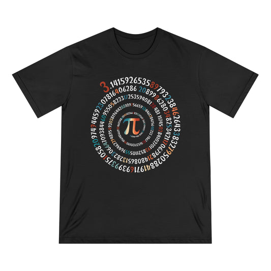 Spiral Pi Men 100% Organic Cotton Staple T-Shirt - Canvasses