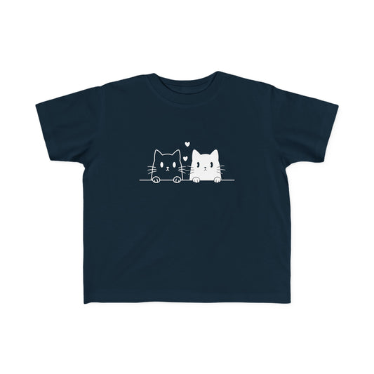 Kawaii Peekaboo Cat Toddlers 100% Cotton T-Shirt