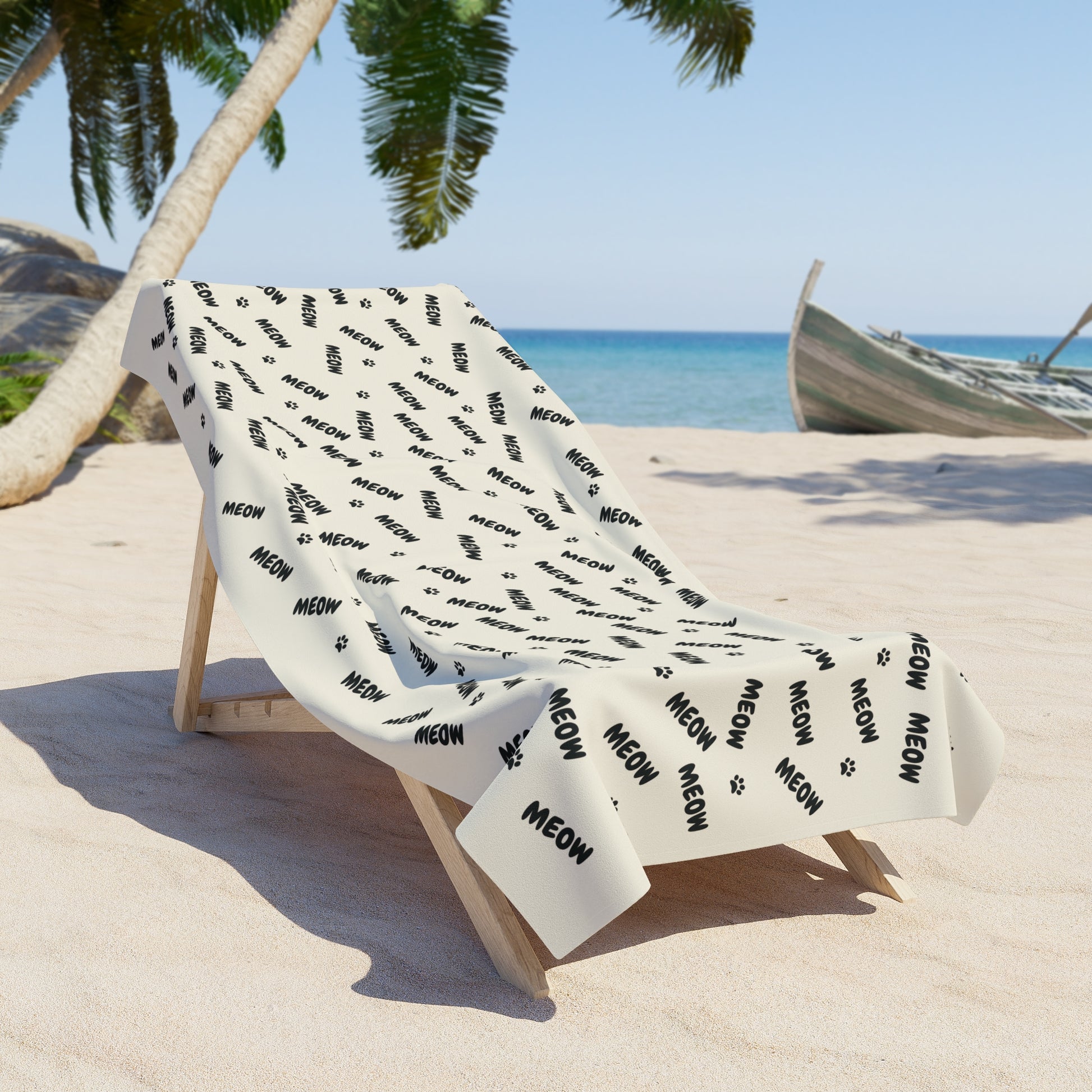 Meow Meow Oversized Beach Towel - Canvasses