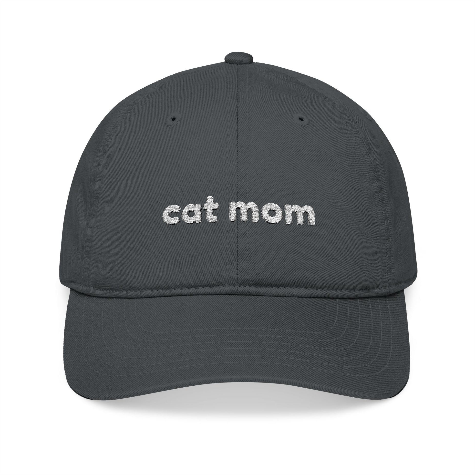 Cat Mom Embroidery Organic Baseball Cap - Canvasses