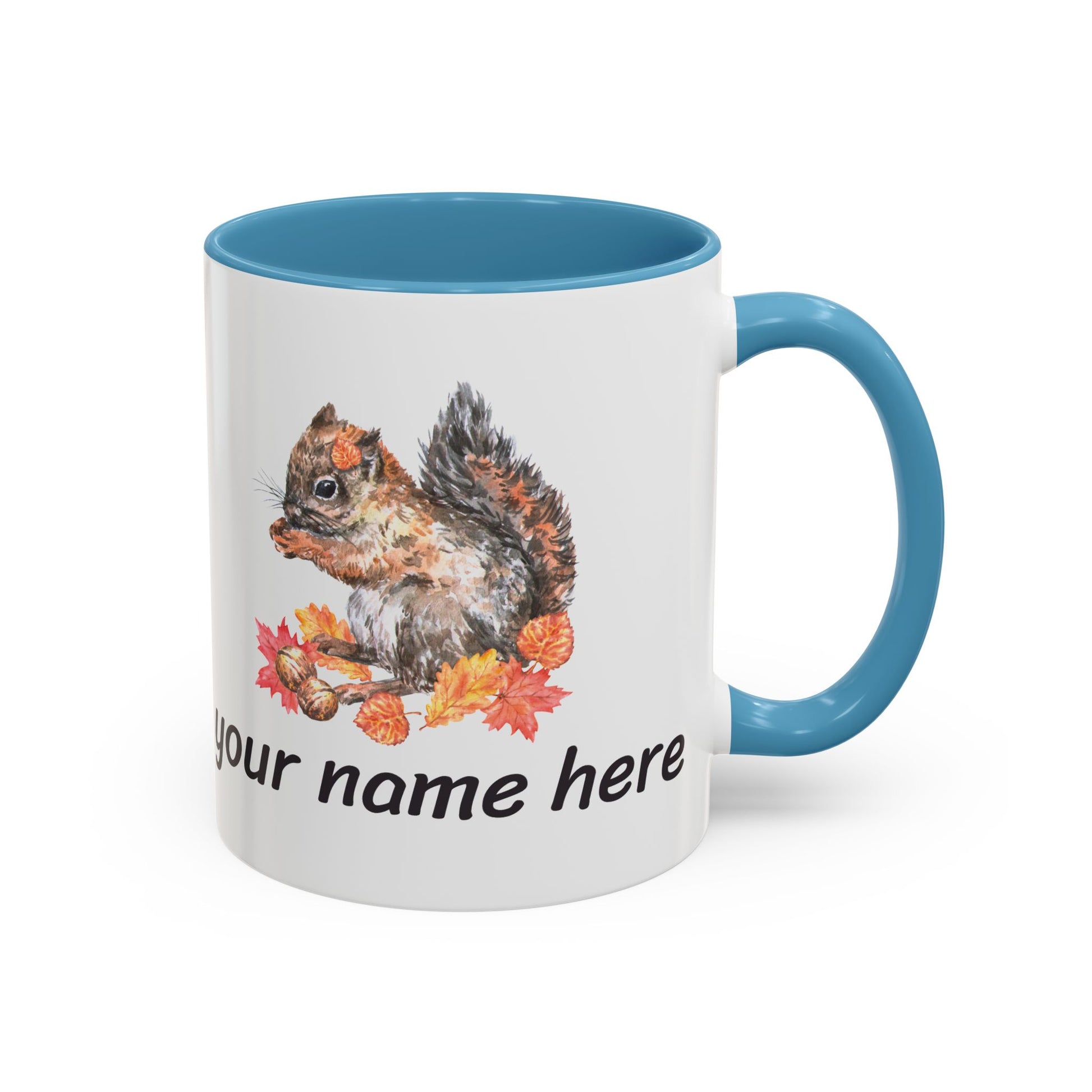 Autumn Squirrel Personalized Accent Mug - Canvasses