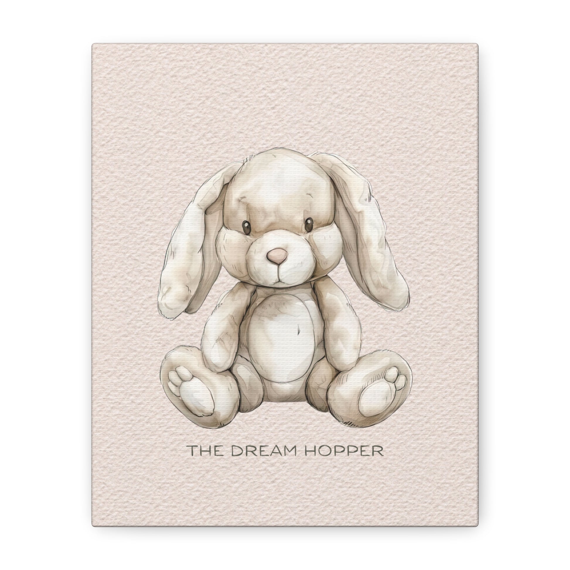Vintage Plush Rabbit Canvas Wall Art Vertical - Canvasses