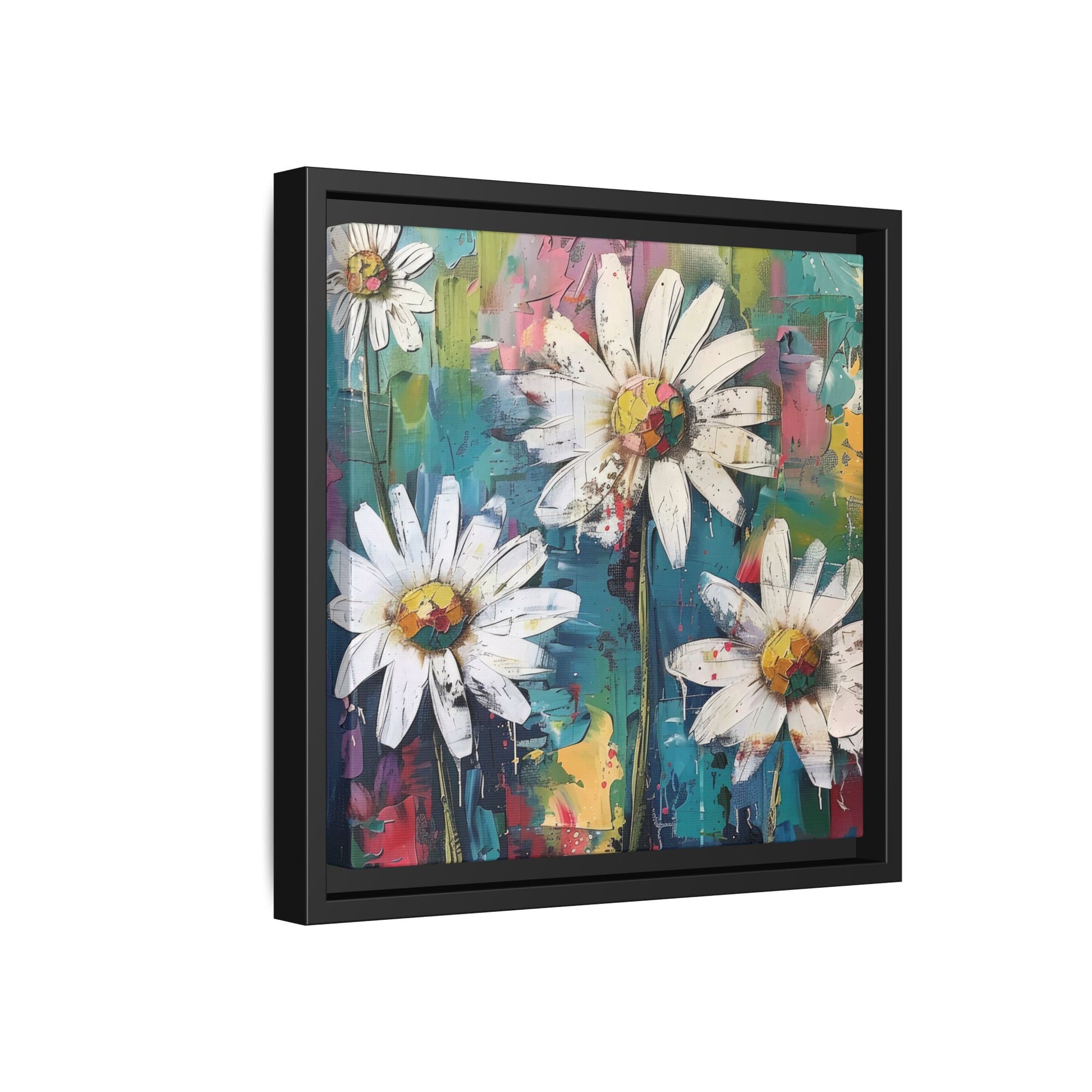Daisy Daydreams Framed Canvas Wall Art Square - Canvasses