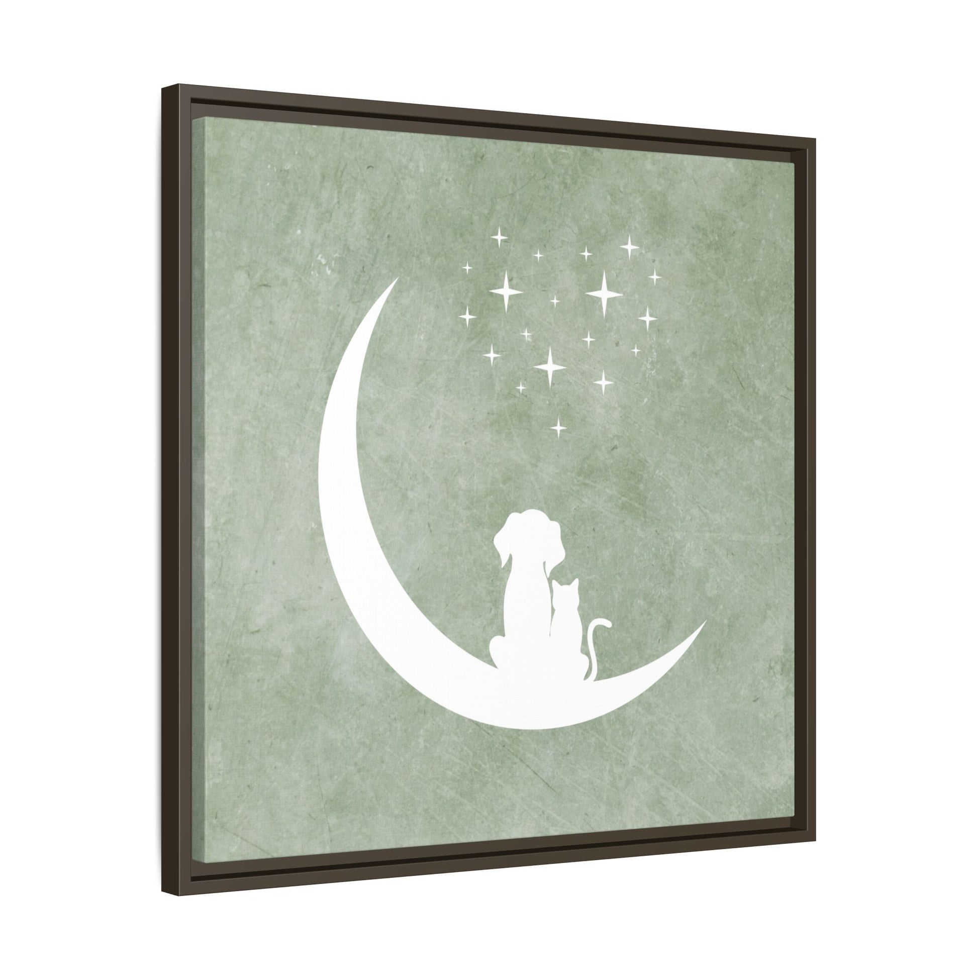 Moonlit Friends Framed Canvas Wall Art Square - Canvasses