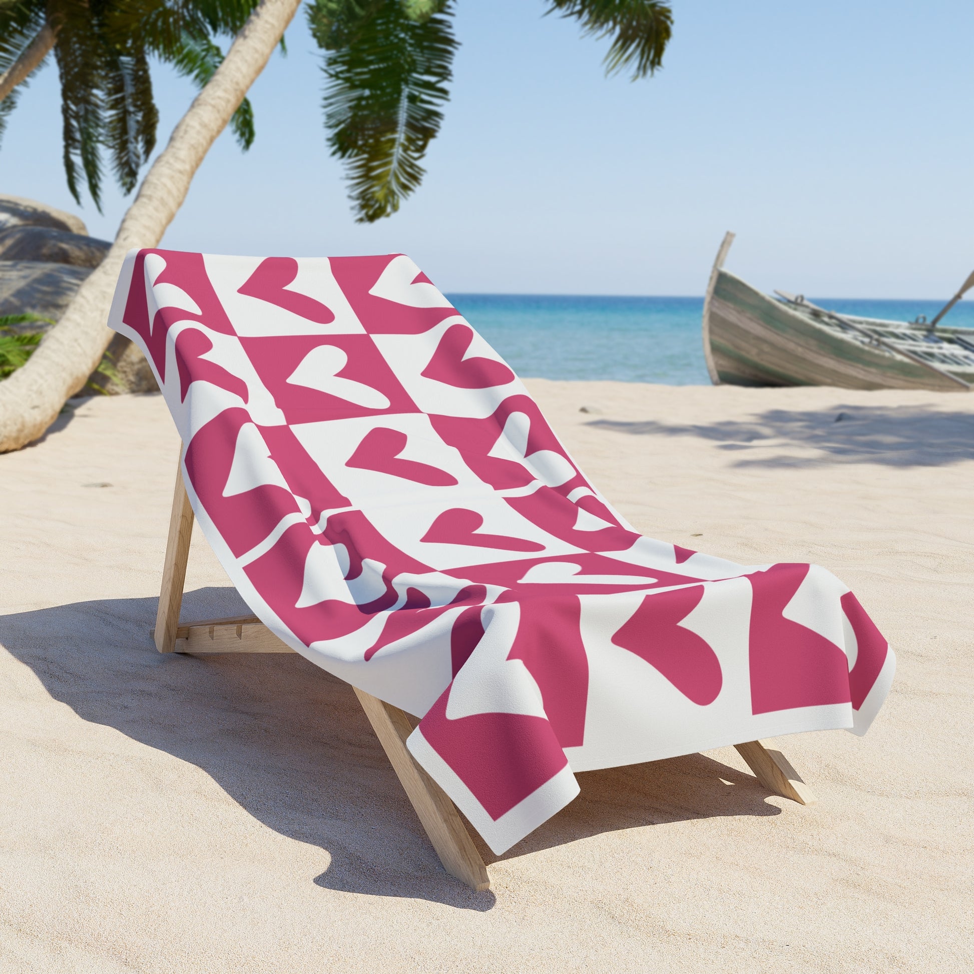 Tic Tac Toe Hearts Oversized Beach Towel - Canvasses