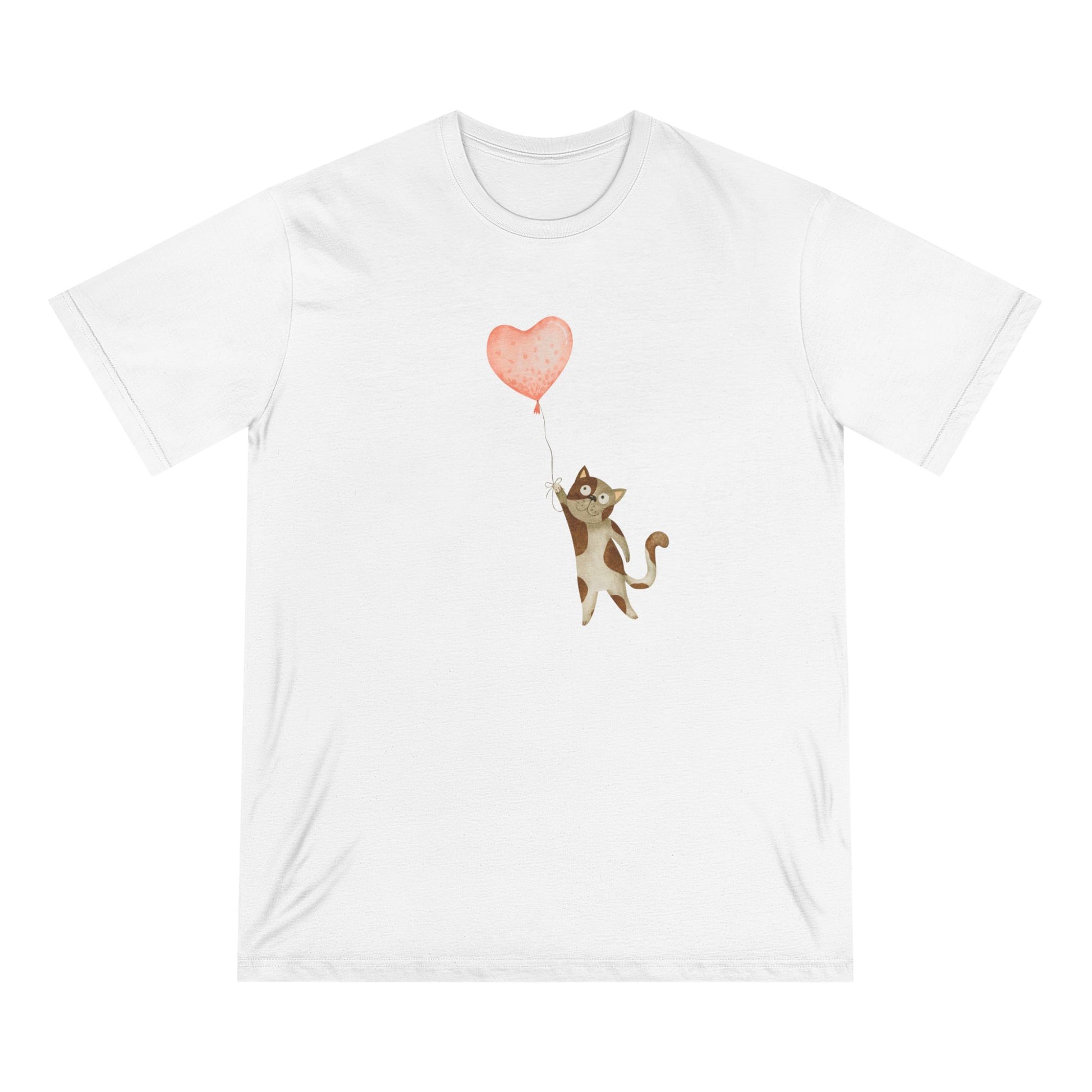 Watercolor Cat Heart Women 100% Organic Cotton T-Shirt - Canvasses