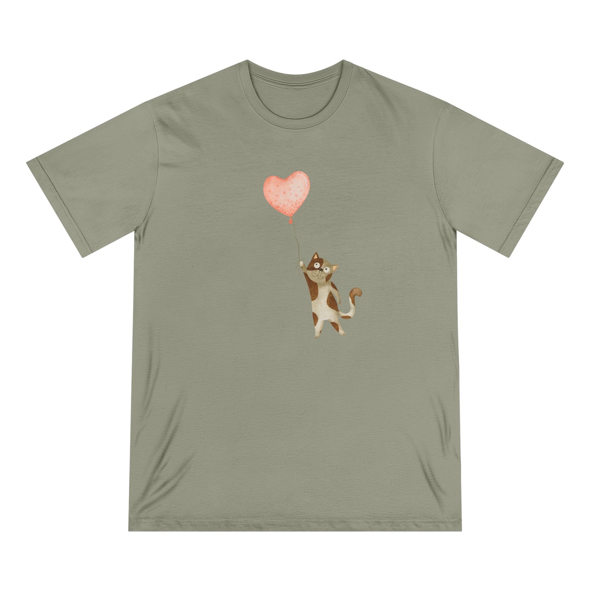 Watercolor Cat Heart Women 100% Organic Cotton T-Shirt - Canvasses