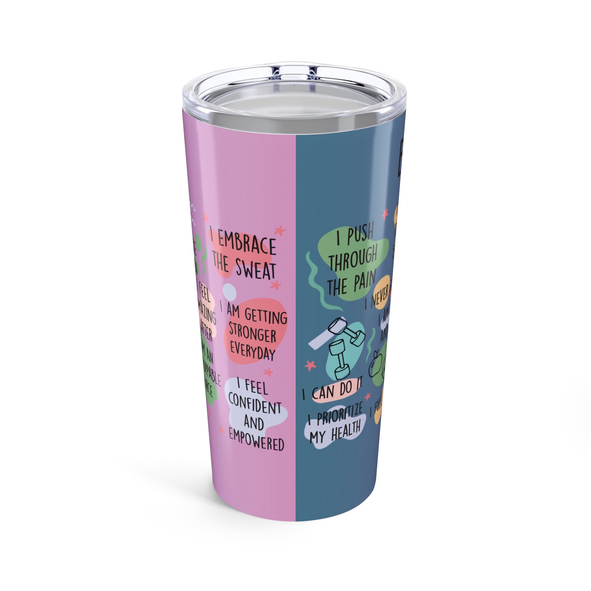 Workout Affirmations 20 oz Stainless Steel Tumbler - Canvasses