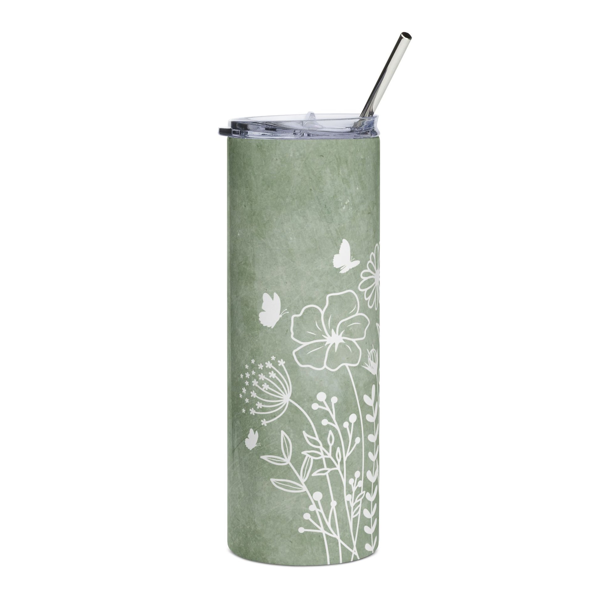 Wildflower Doodle 20 oz Skinny Tumbler - Canvasses