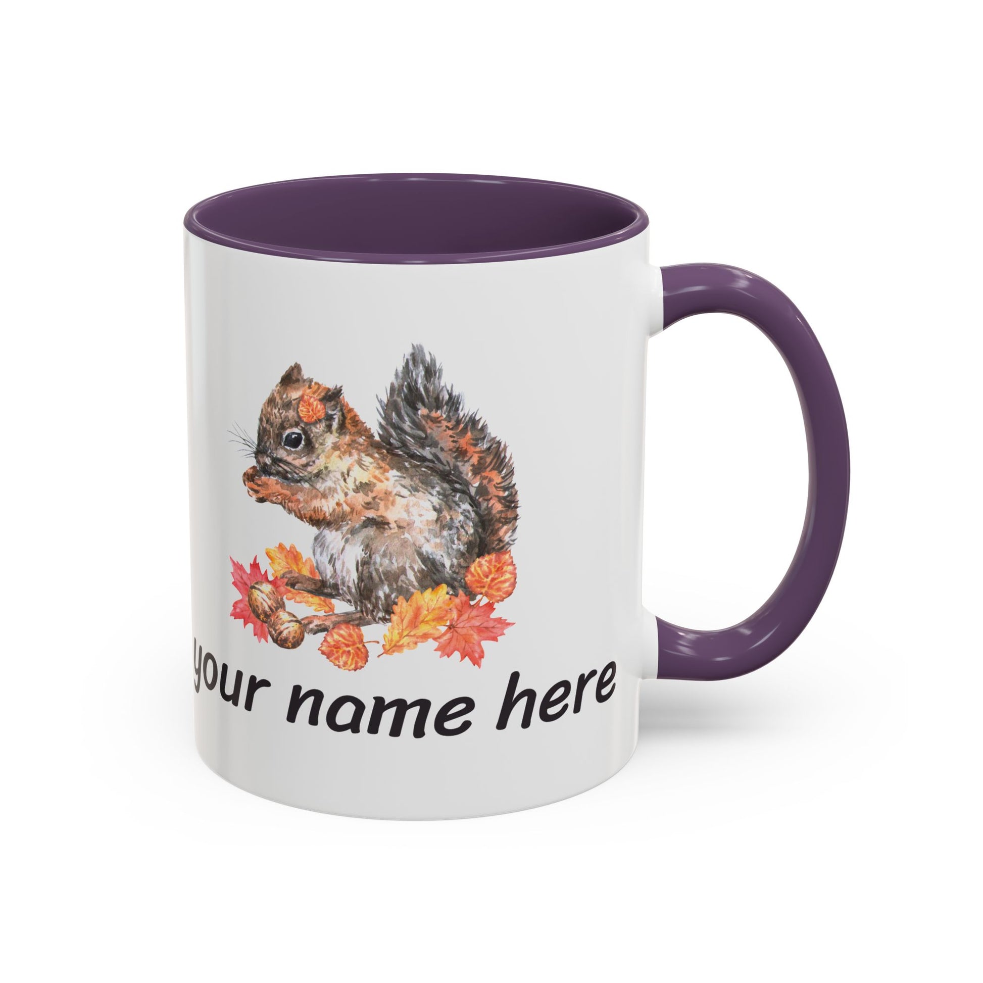 Autumn Squirrel Personalized Accent Mug - Canvasses