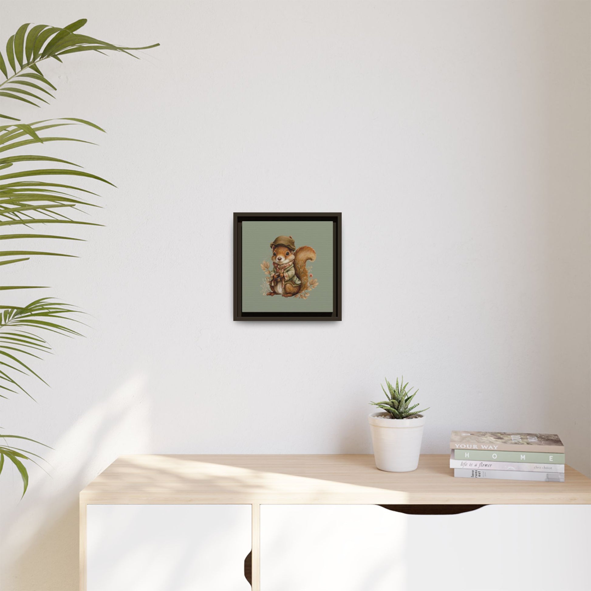 The Nut Collector Framed Canvas Wall Art Square - Canvasses