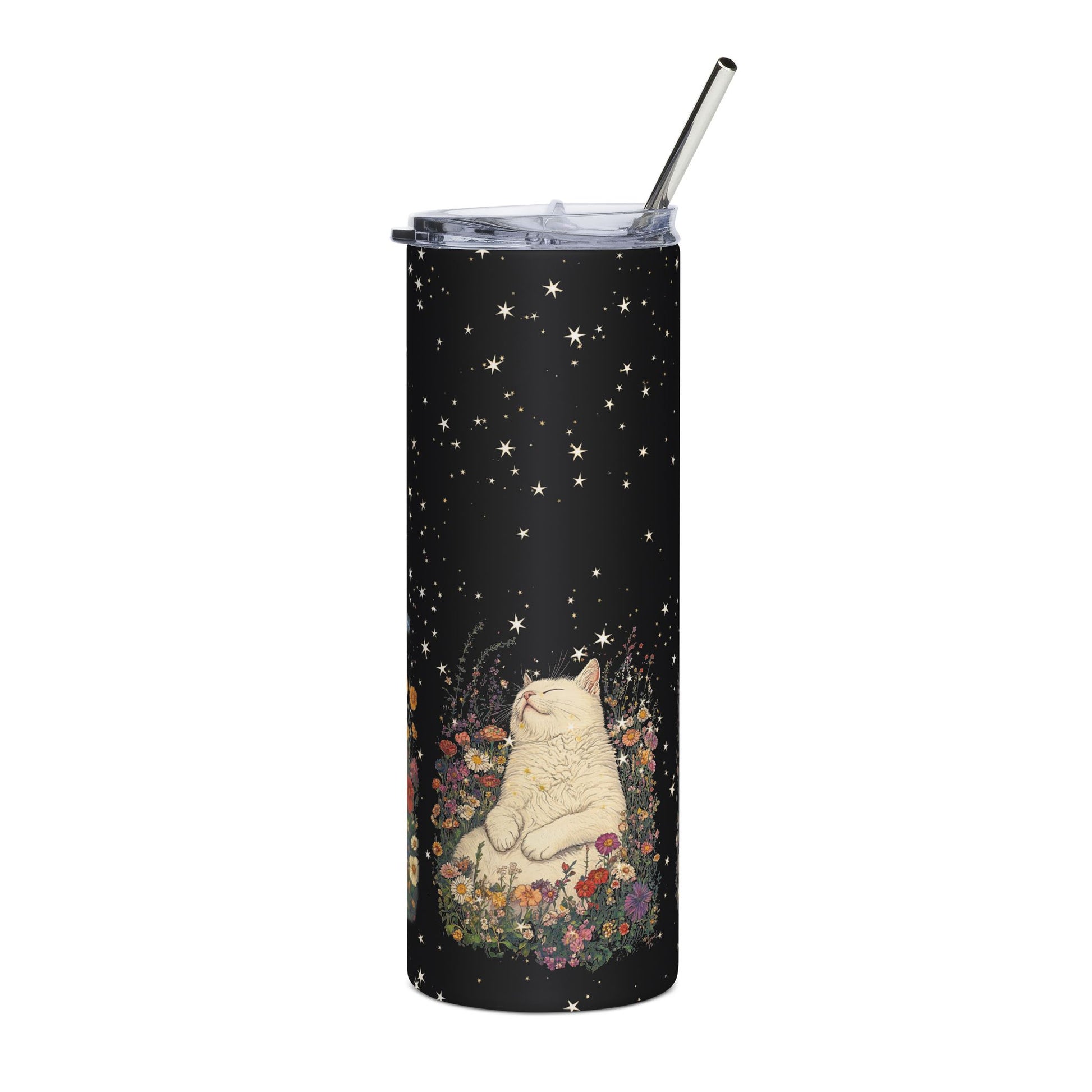 Stargazing Cat 20 oz Skinny Tumbler - Canvasses