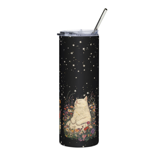 Stargazing Cat 20 oz Skinny Tumbler - Canvasses