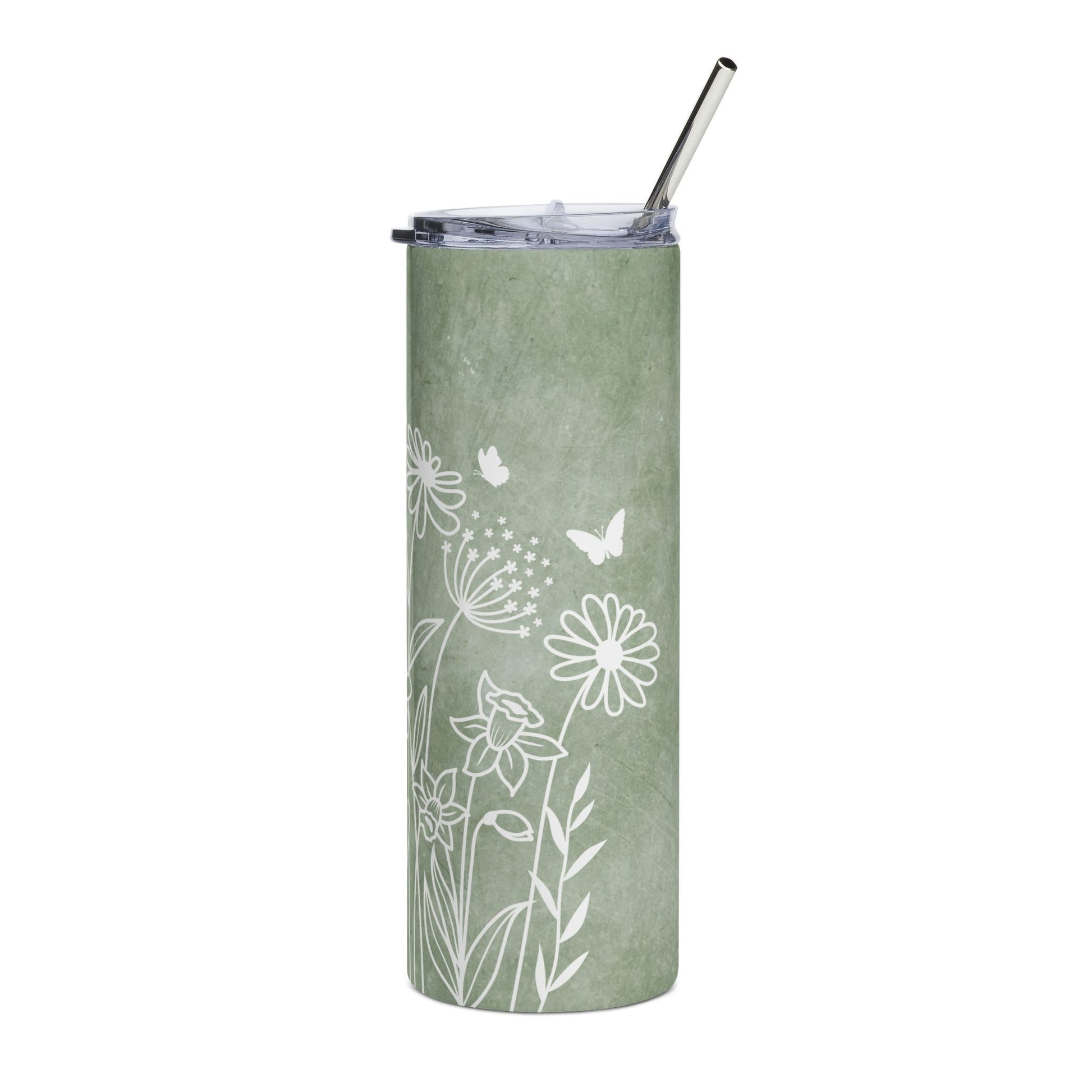 Wildflower Doodle 20 oz Skinny Tumbler - Canvasses