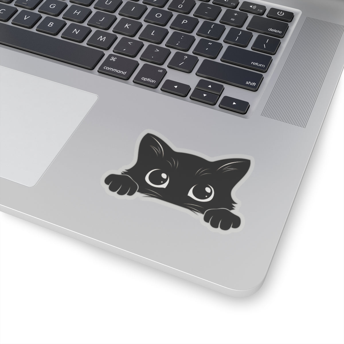 Black Peekaboo Cat Kiss - Cut Sticker - Canvasses