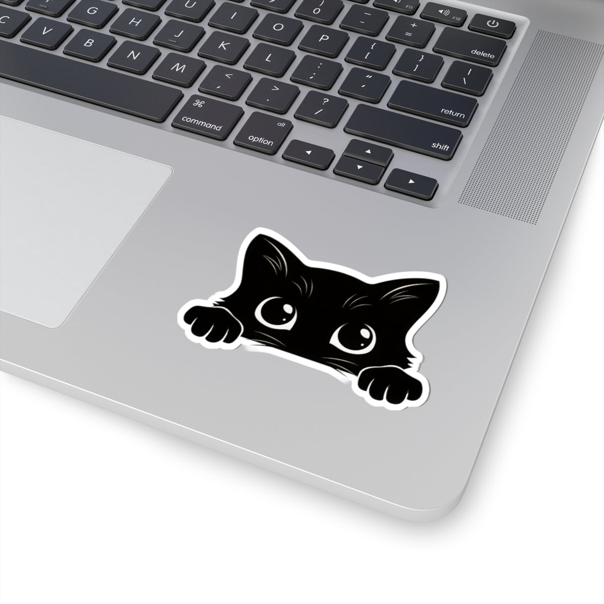 Black Peekaboo Cat Kiss - Cut Sticker - Canvasses