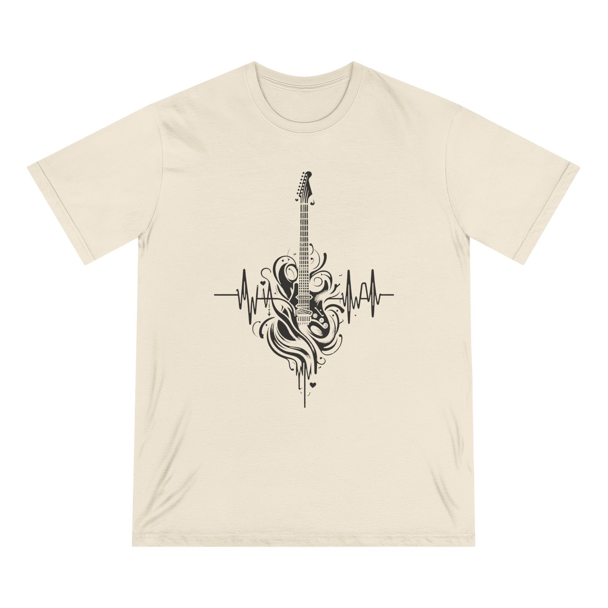 Guitar Heartbeat Men 100% Organic Cotton Staple T-Shirt - Canvasses