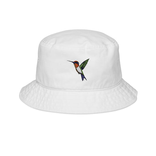 Hummingbird Embroidery Bucket Hat