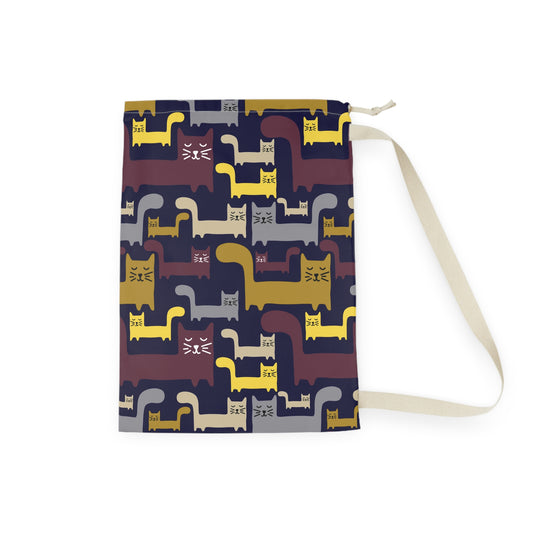 Blocky Meow Laundry Bag - Canvasses
