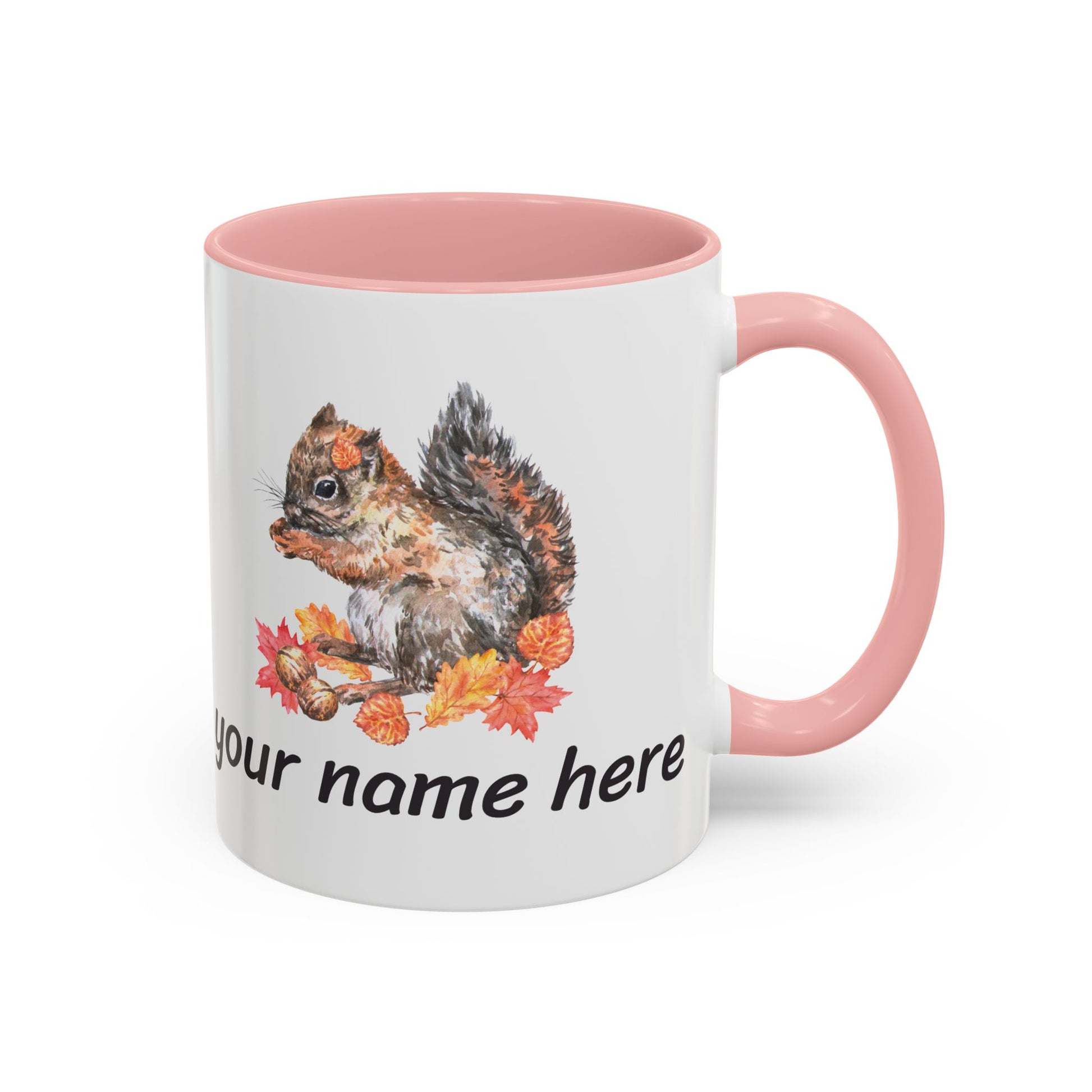 Autumn Squirrel Personalized Accent Mug - Canvasses