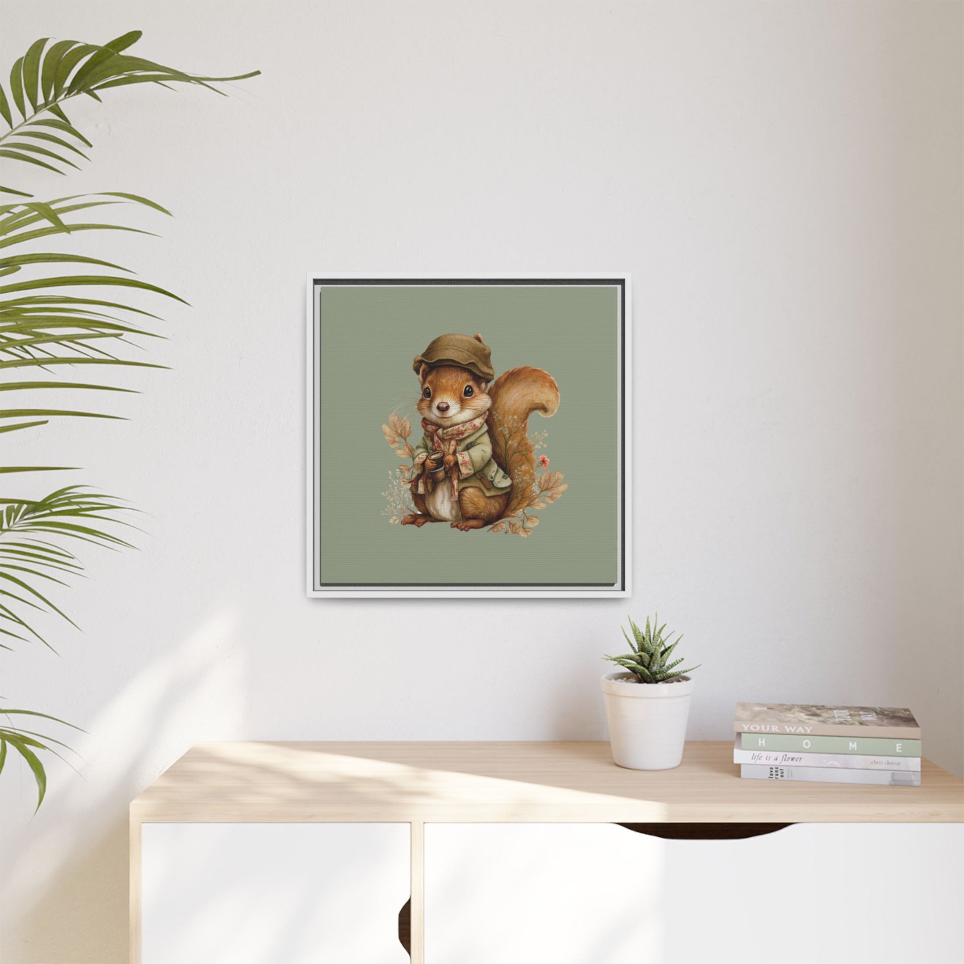 The Nut Collector Framed Canvas Wall Art Square - Canvasses