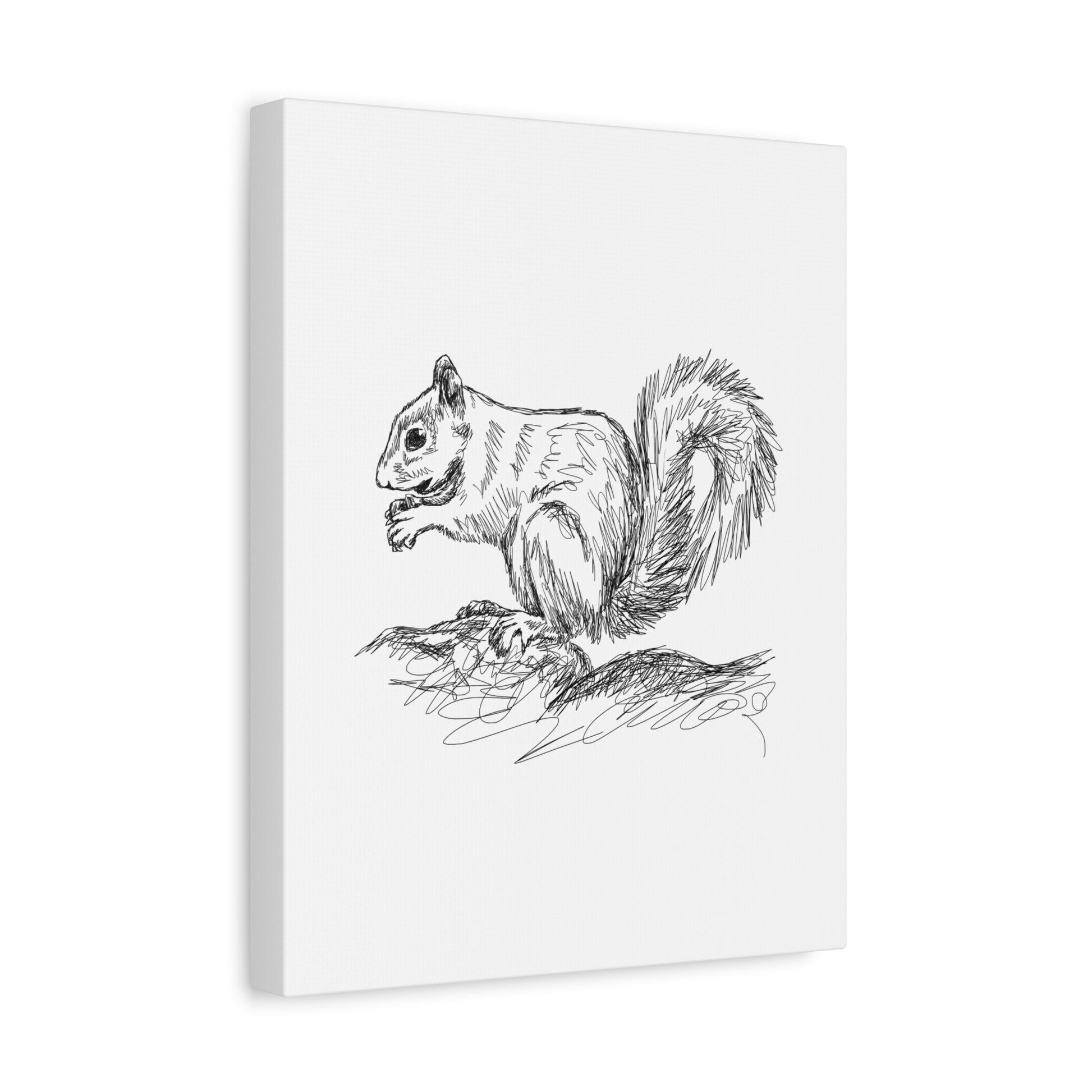 Squirrel Sketch Canvas Wall Art Vertical - Canvasses